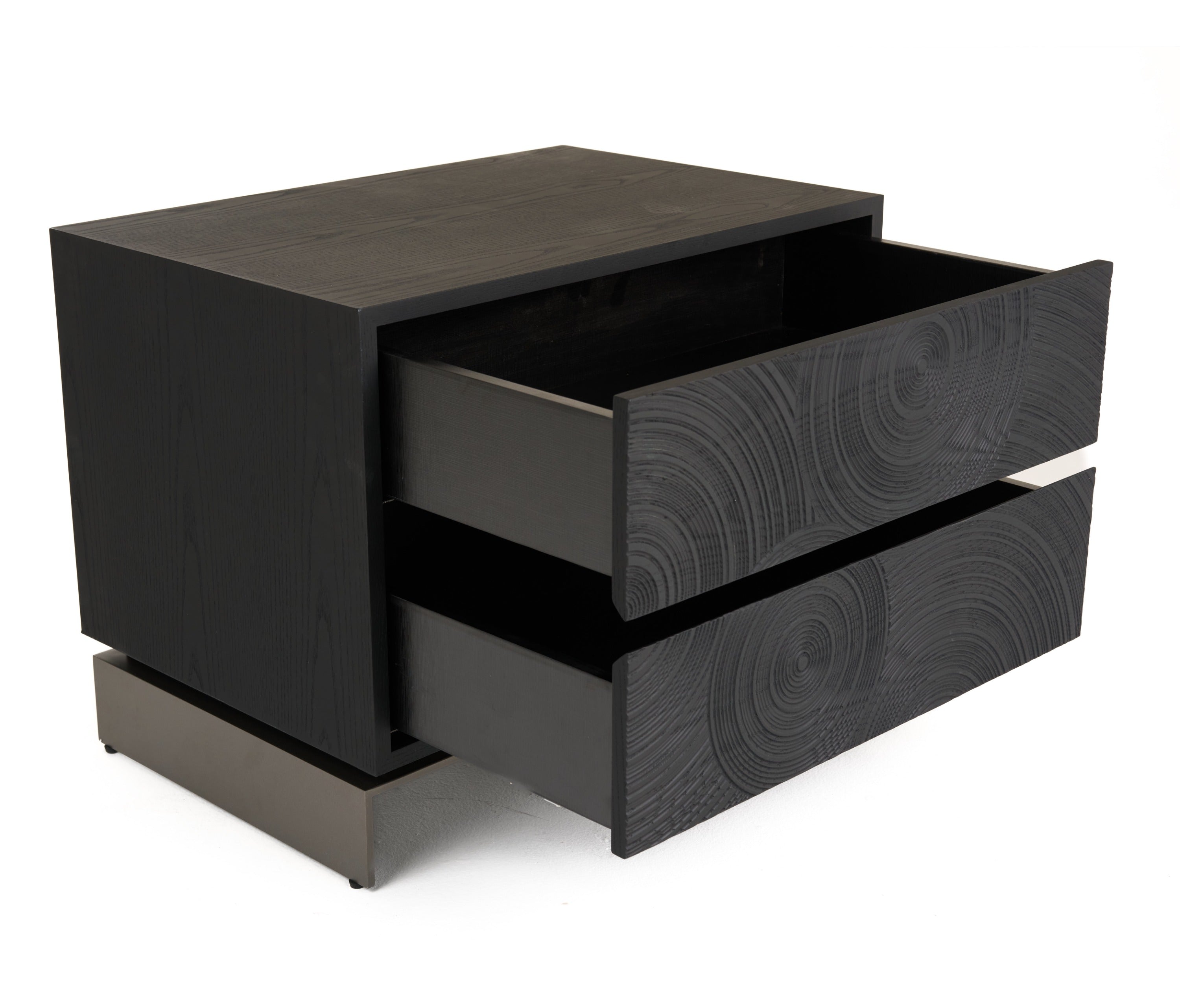 Lamod Cirque - Modern Black Ash Nightstand
