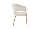 Modrest Claudine - Modern Light Grey Fabric & Antique Brass Dining Chair