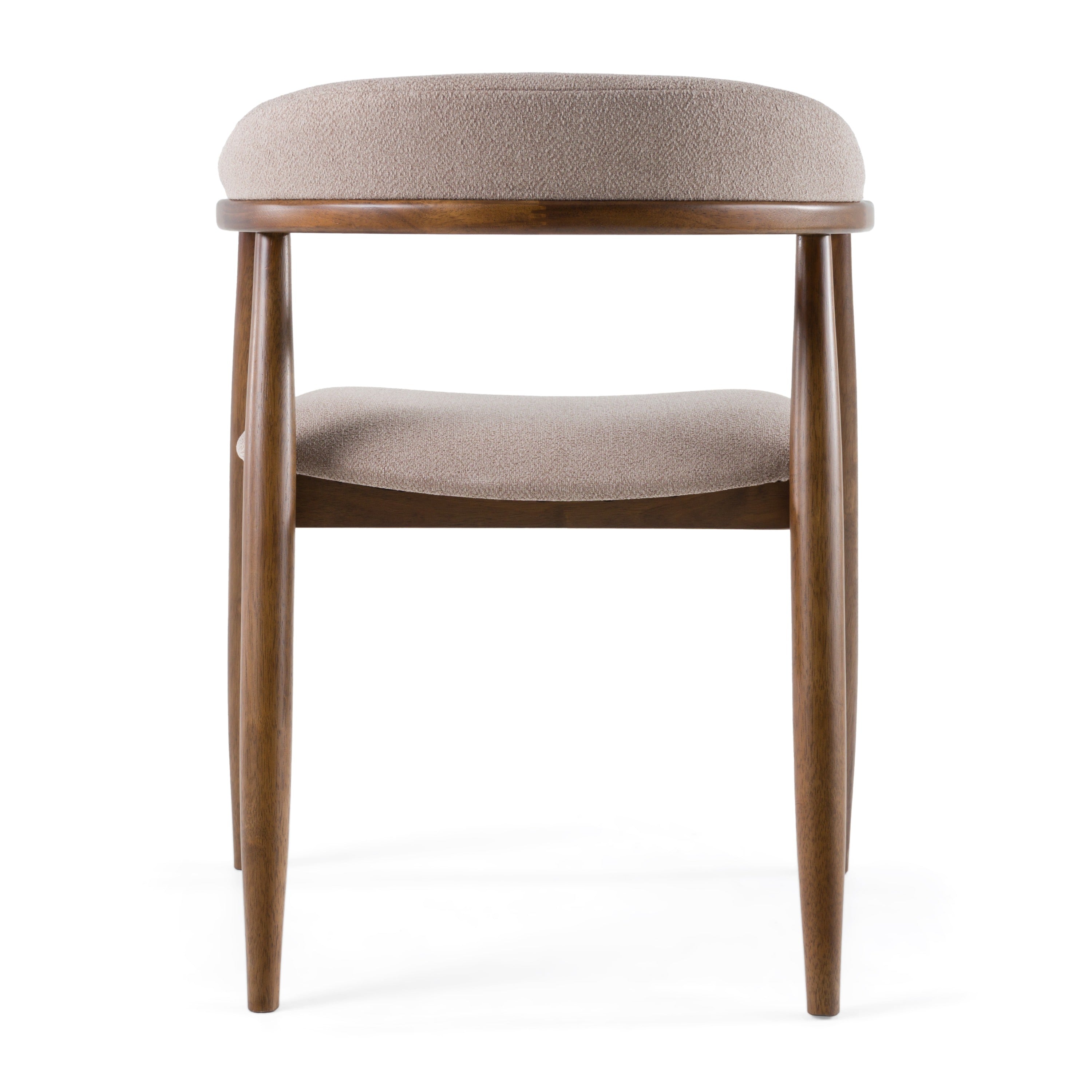 Modrest Cohen - Mid-Century Modern Tan Fabric + Walnut Dining Chair