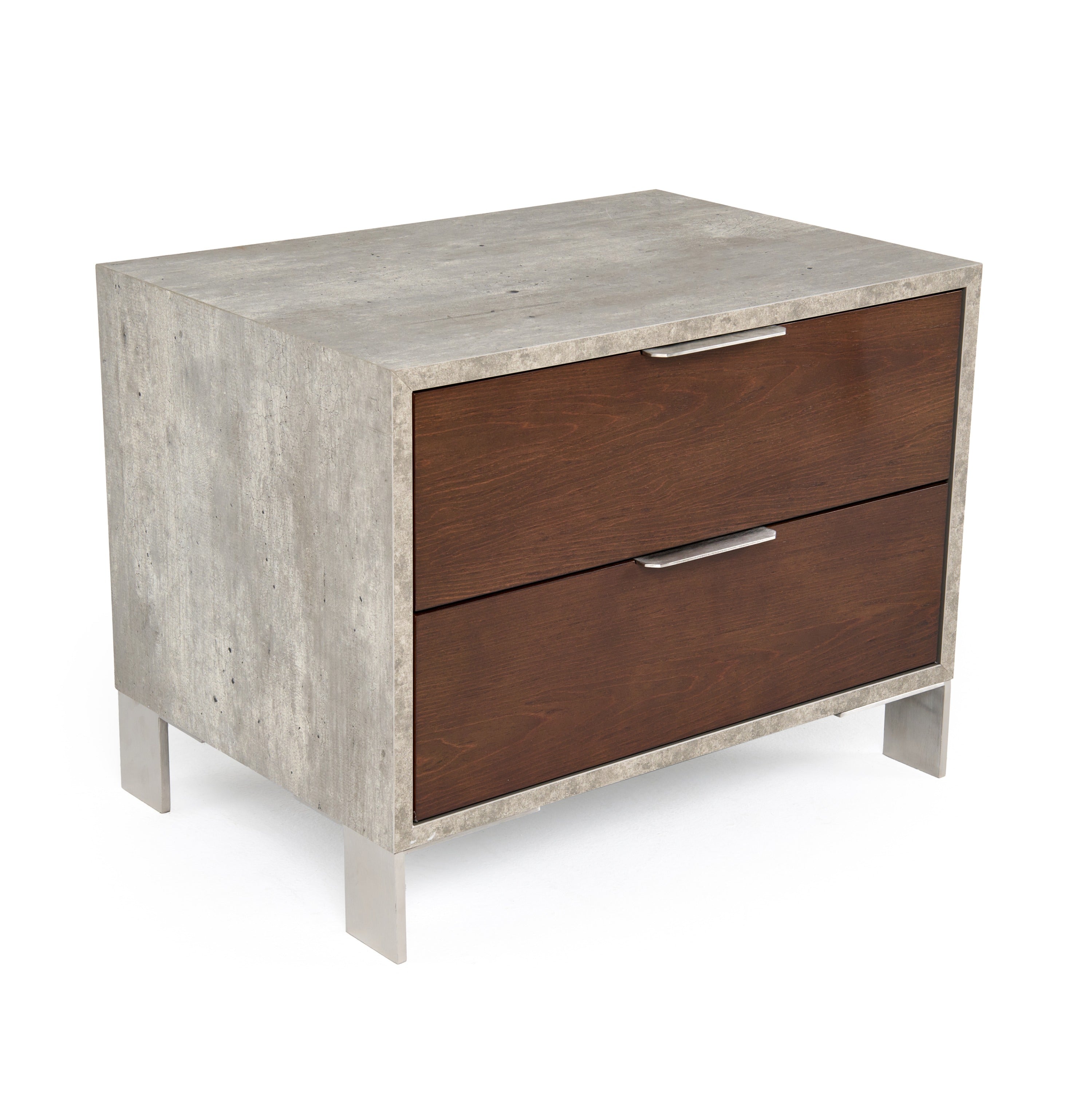 Nova Domus Conner Modern Dark Walnut & Faux Concrete Nightstand