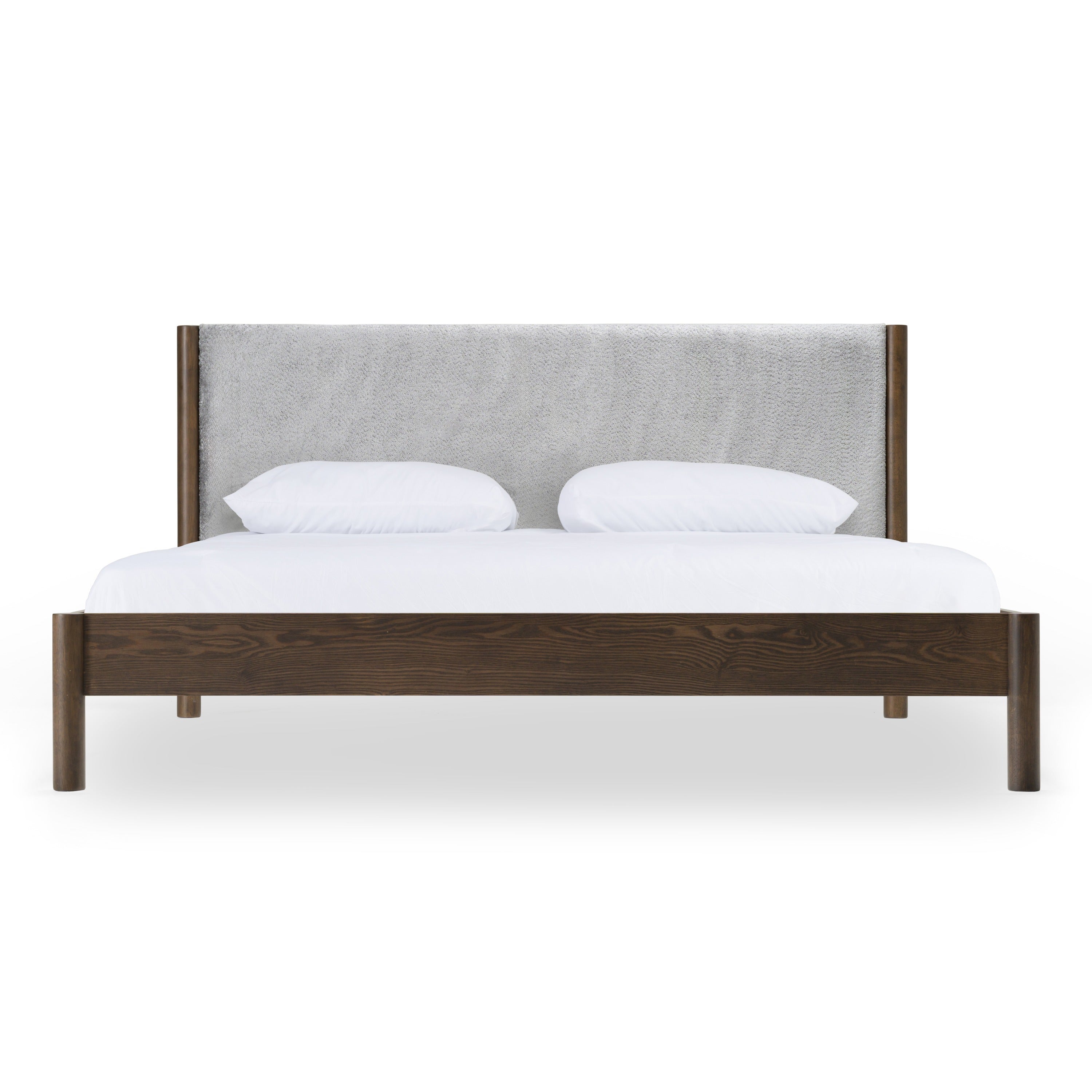 Modrest Carolina - Modern Grey Fabric + Wenge Bed
