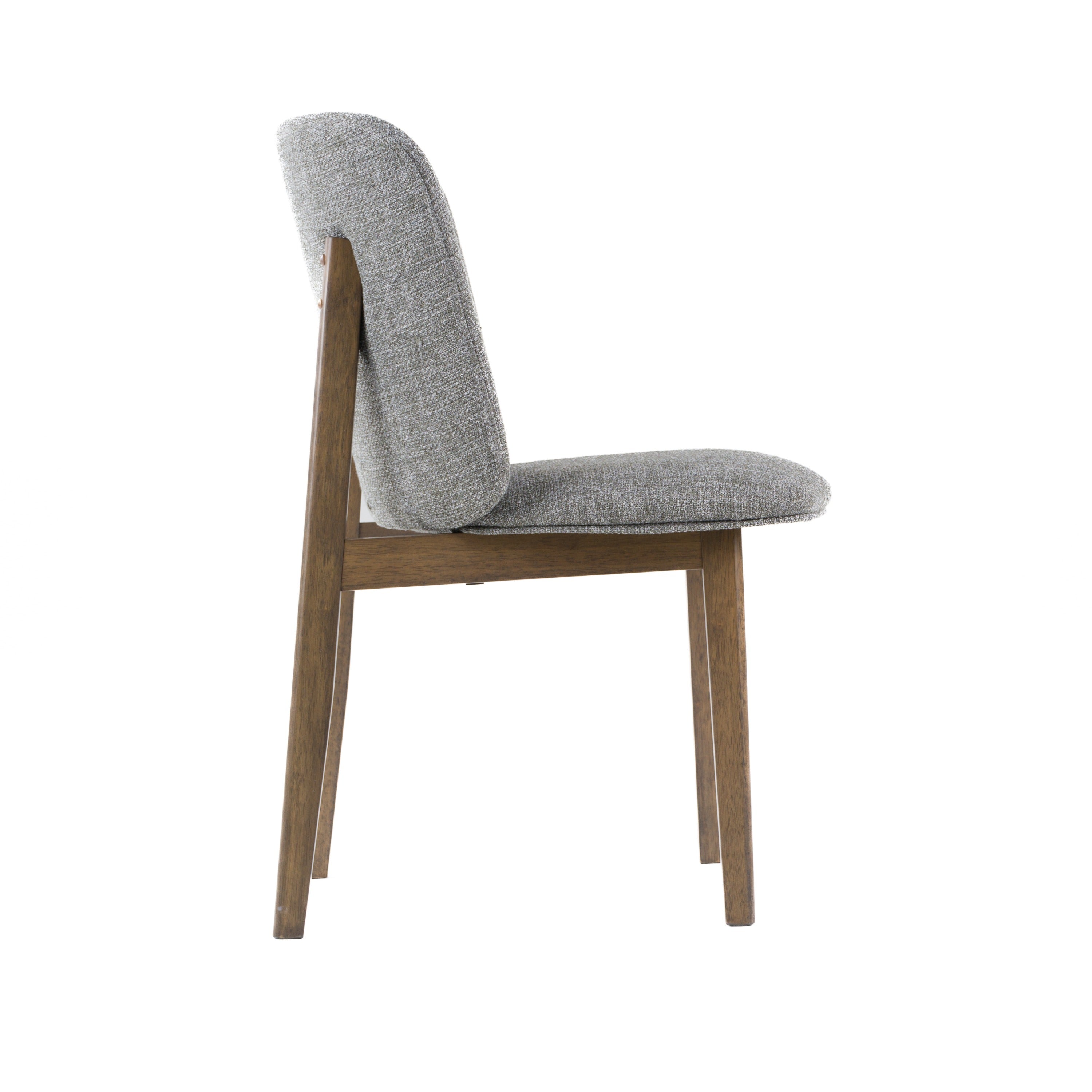Modrest Costello - Mid-Century Modern Grey Fabric + Wenge Dining Chair (Set of 2)