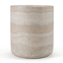 Modrest Cozad - Modern Faux Travertine Round End Table