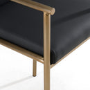 Modrest Custer - Modern Black Vegan Leather + Brass Counter Chair