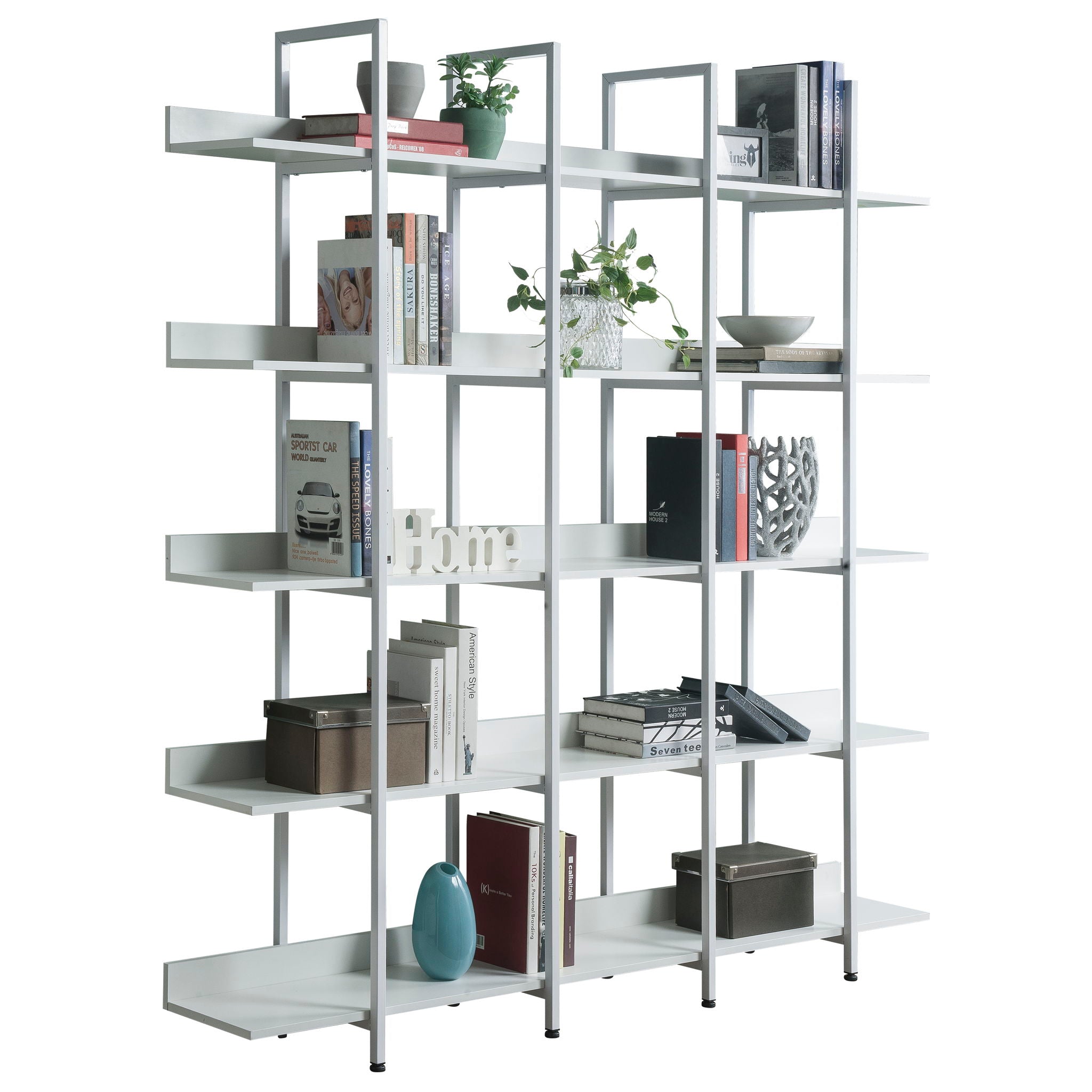 Vintage Industrial 5 Tier Open Bookcase
