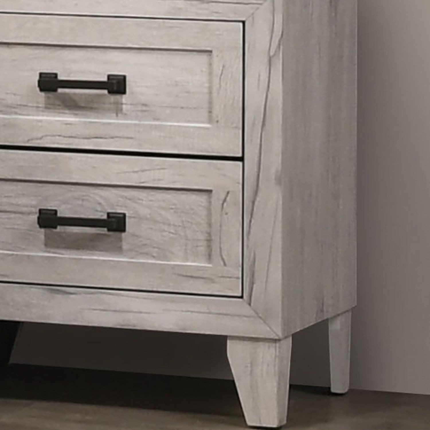 Nightstand, Bedside Table - White Washed