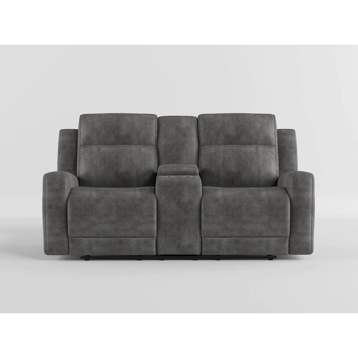 Muncie - Double Reclining Loveseat With Center Console - Brownish Gray