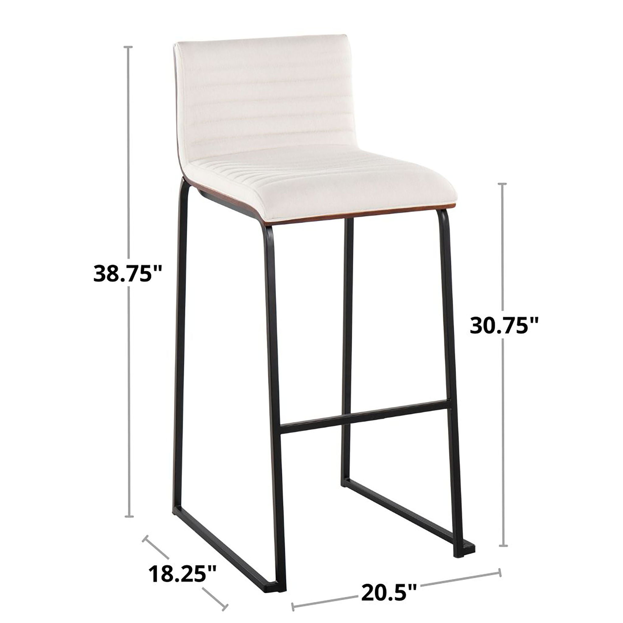 Mason Mara - Contemporary Fixed Height Barstool (Set of 2)