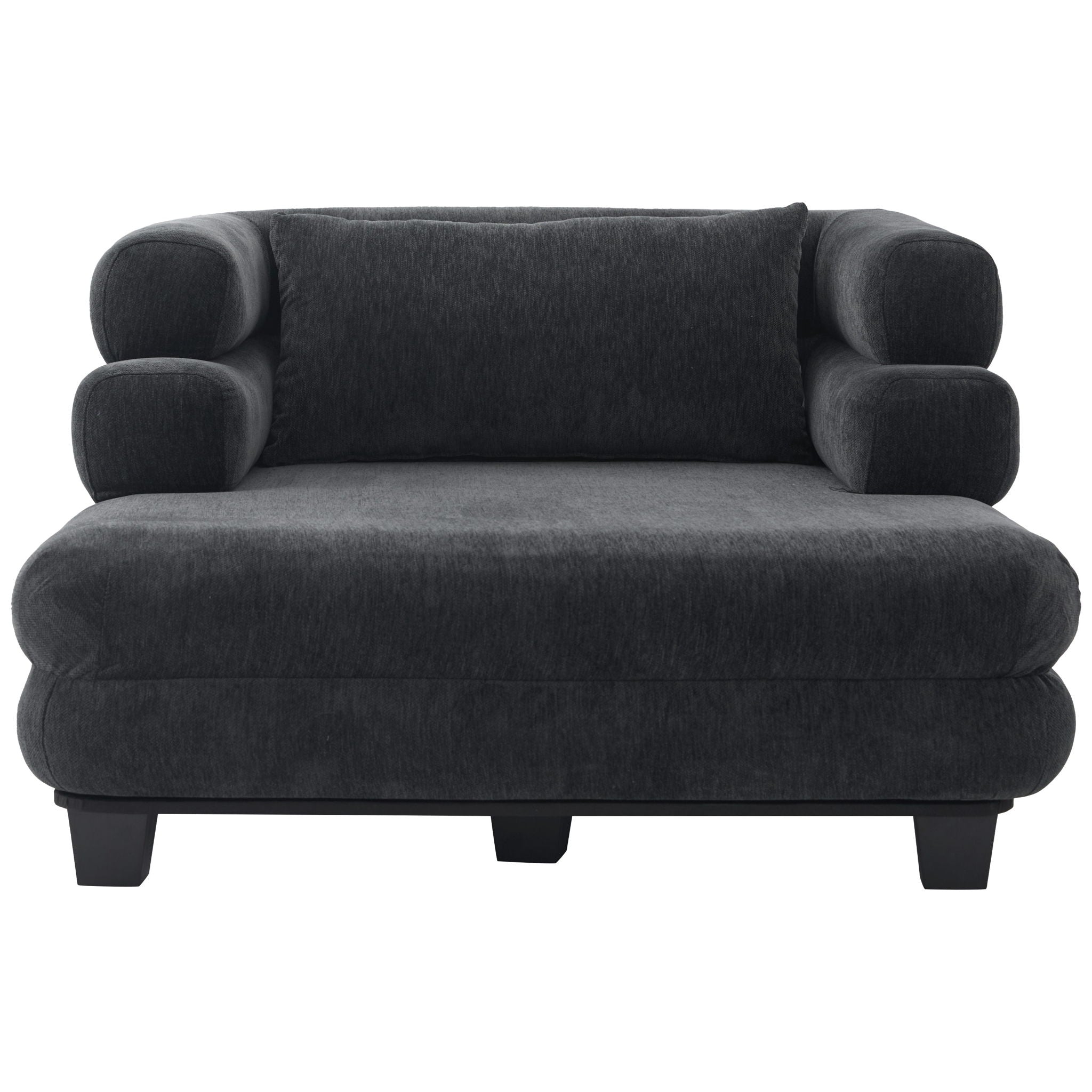 Oversized Chaise Lounge Sofa Bed With Deep Seat And Layered Armrests