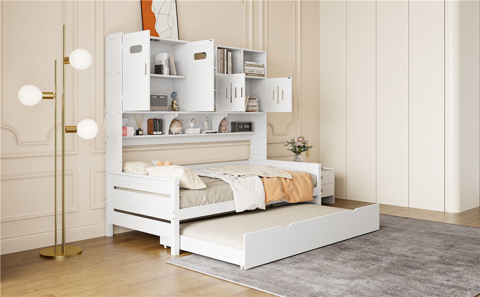 Daybed & All-In-One Cabinet And Shelf