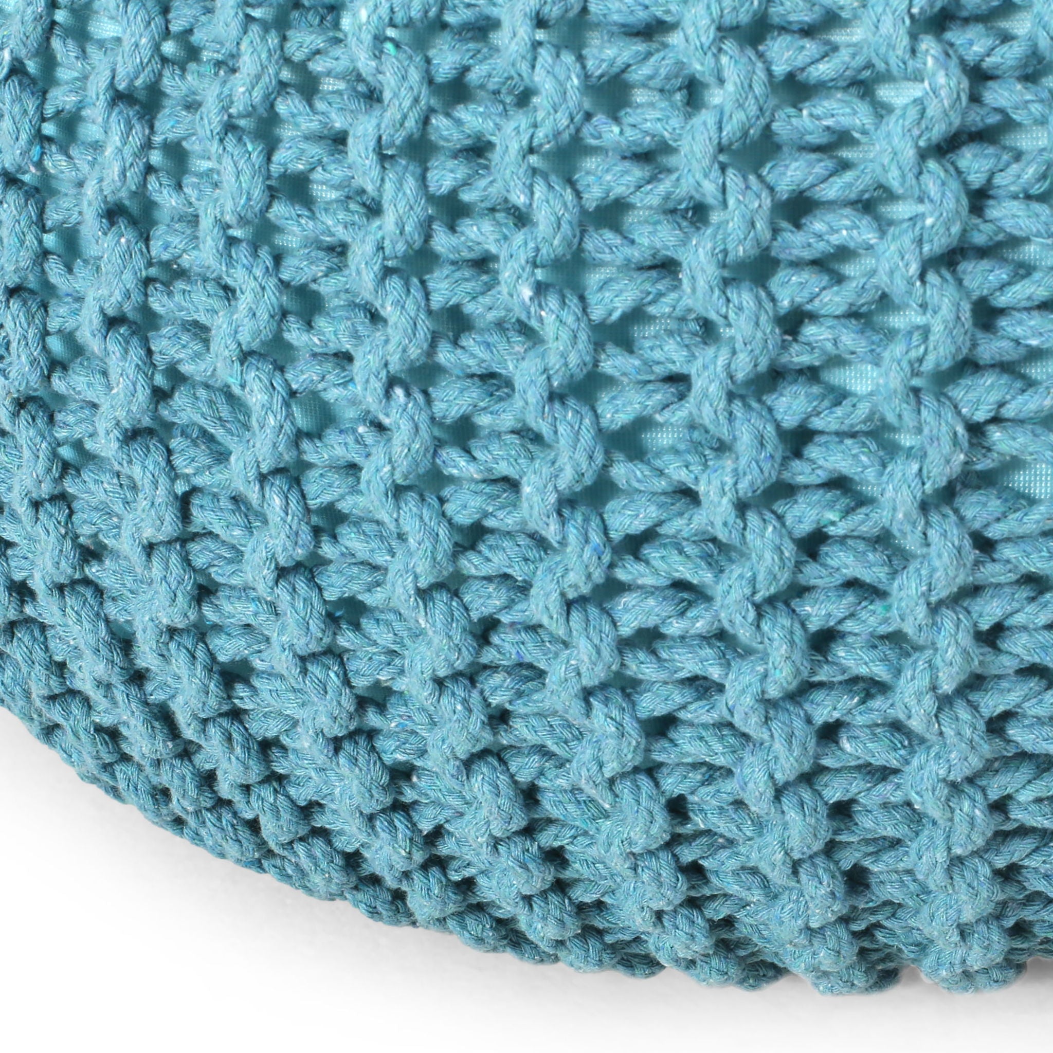 Moro - Knitted Round Pouf With Pumpkin Shape