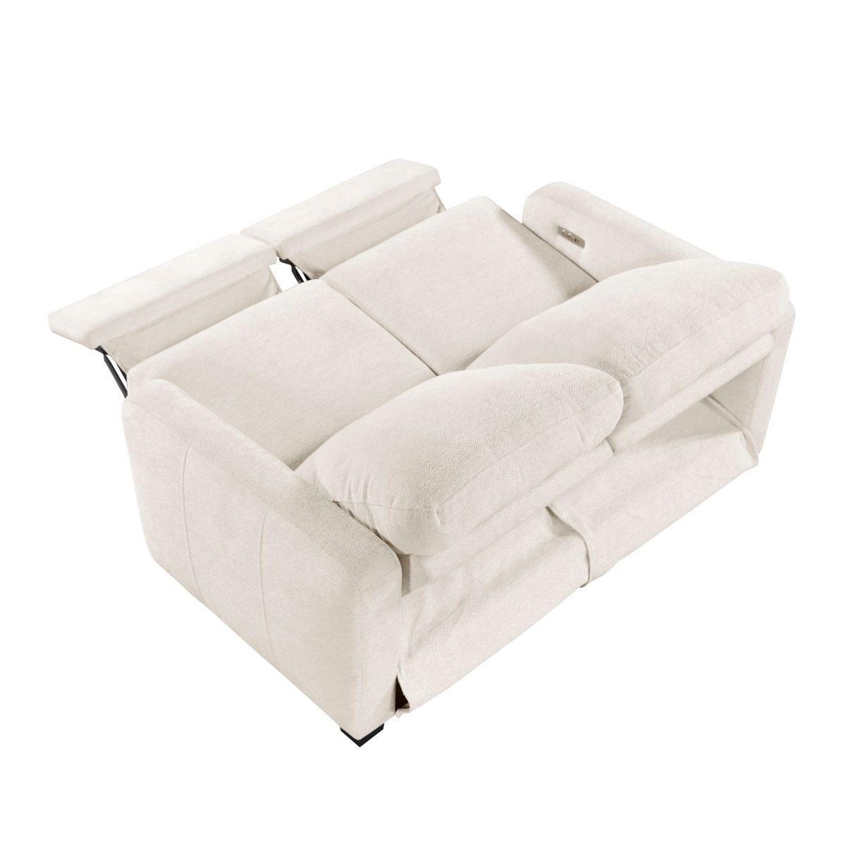 Vera - Power Double Reclining Loveseat With USB Charging Ports - Beige