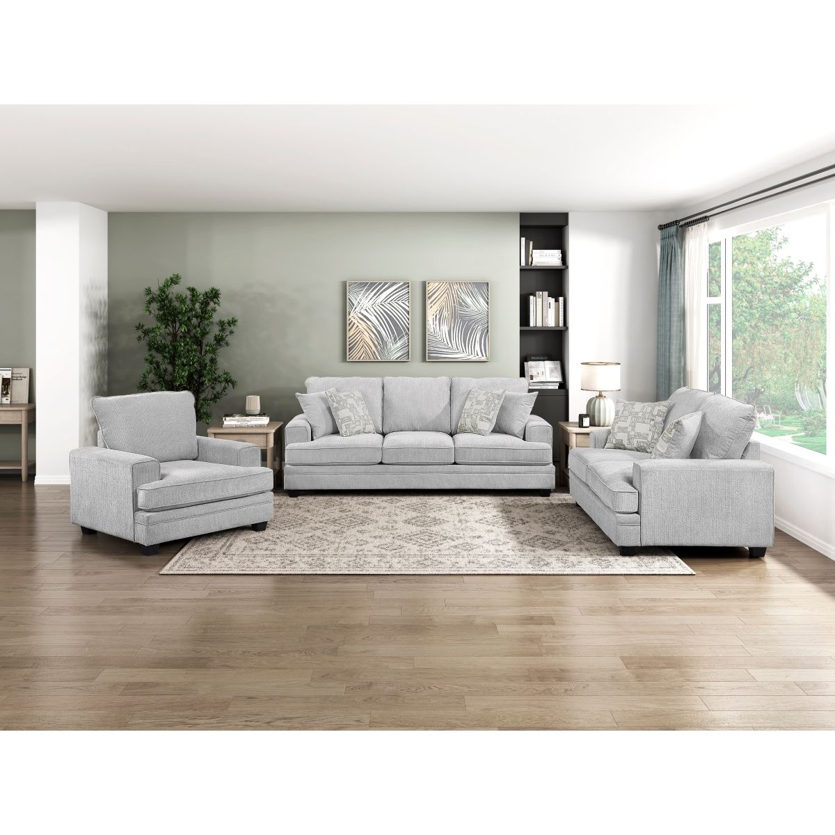 Sarah - Loveseat - Pearl Silver