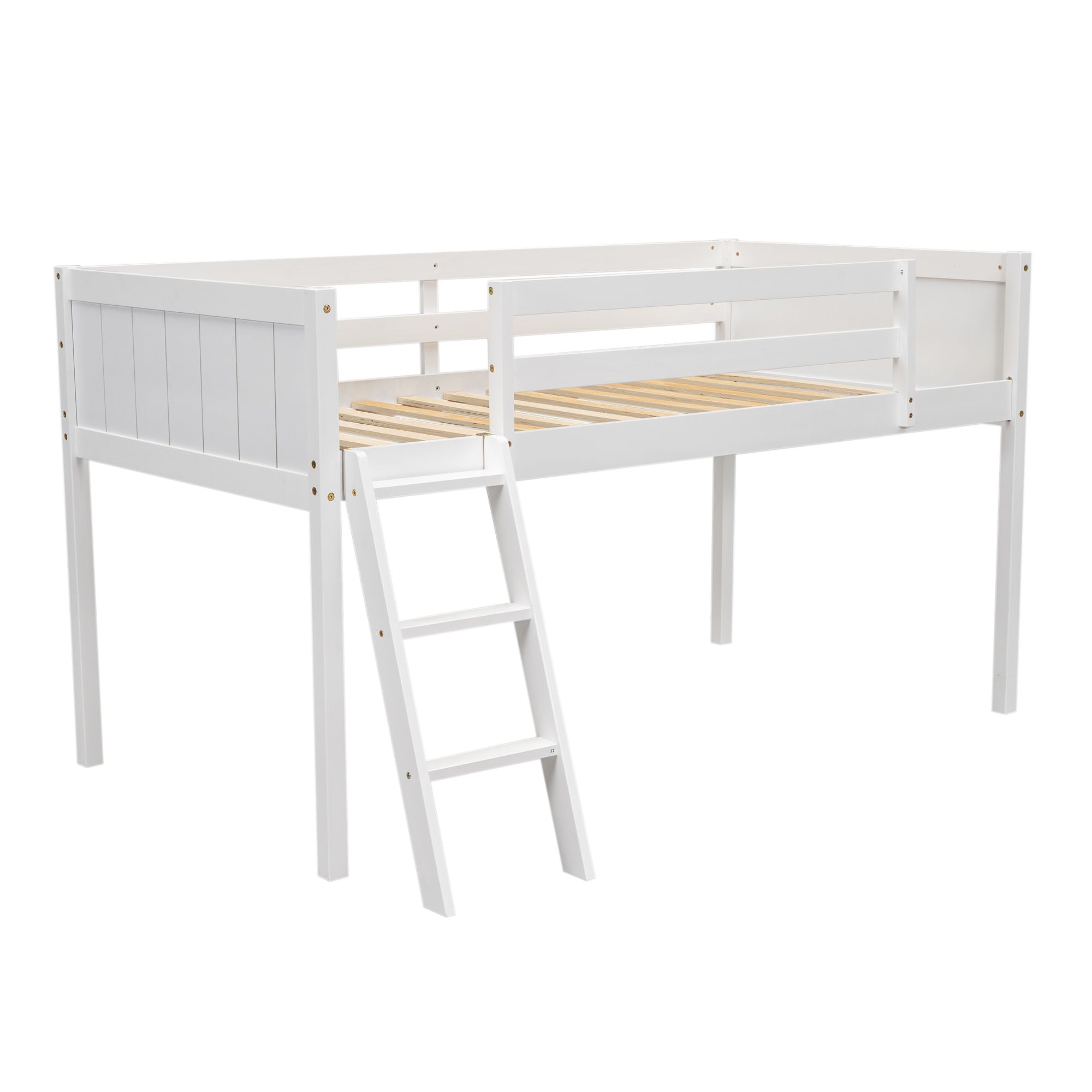 Low Loft Bed With Adjustable Ladder