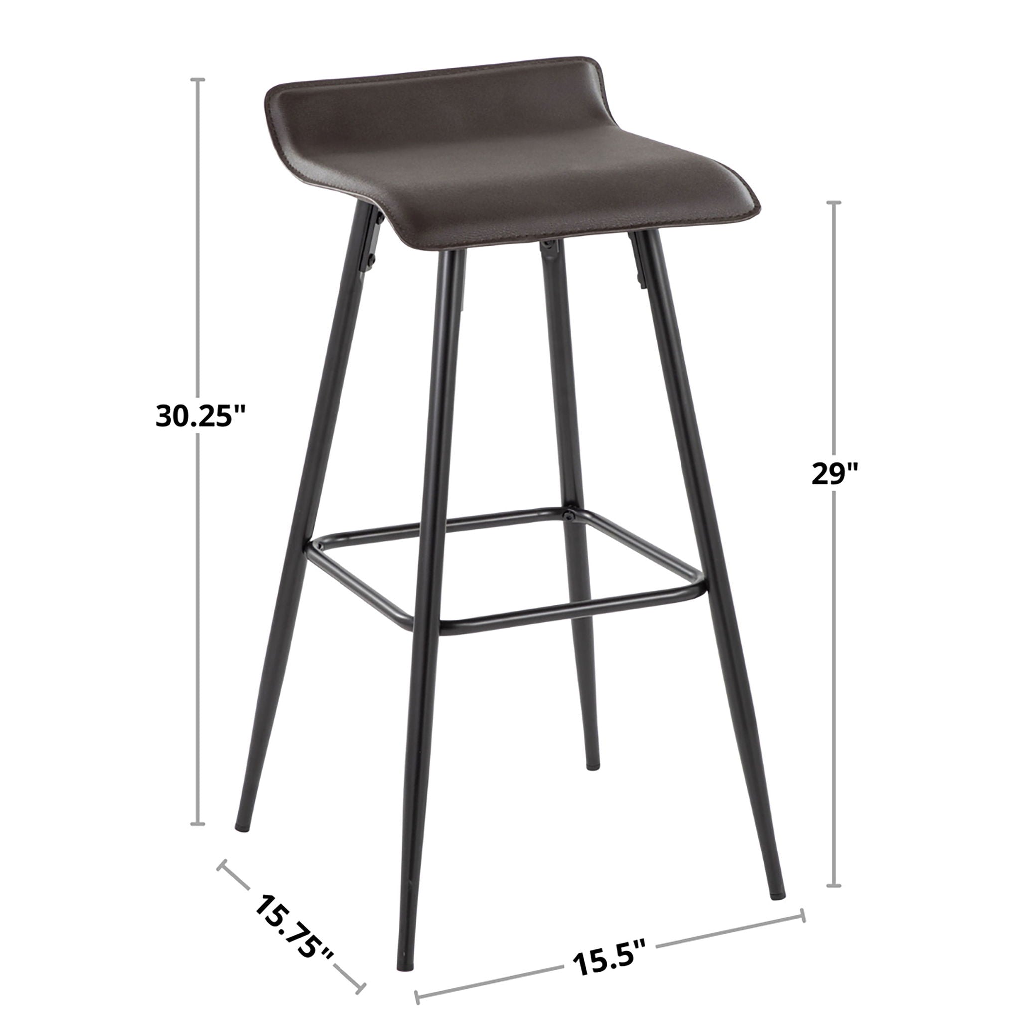 Ale - Contemporary Fixed-Height Bar Stool (Set of 2)