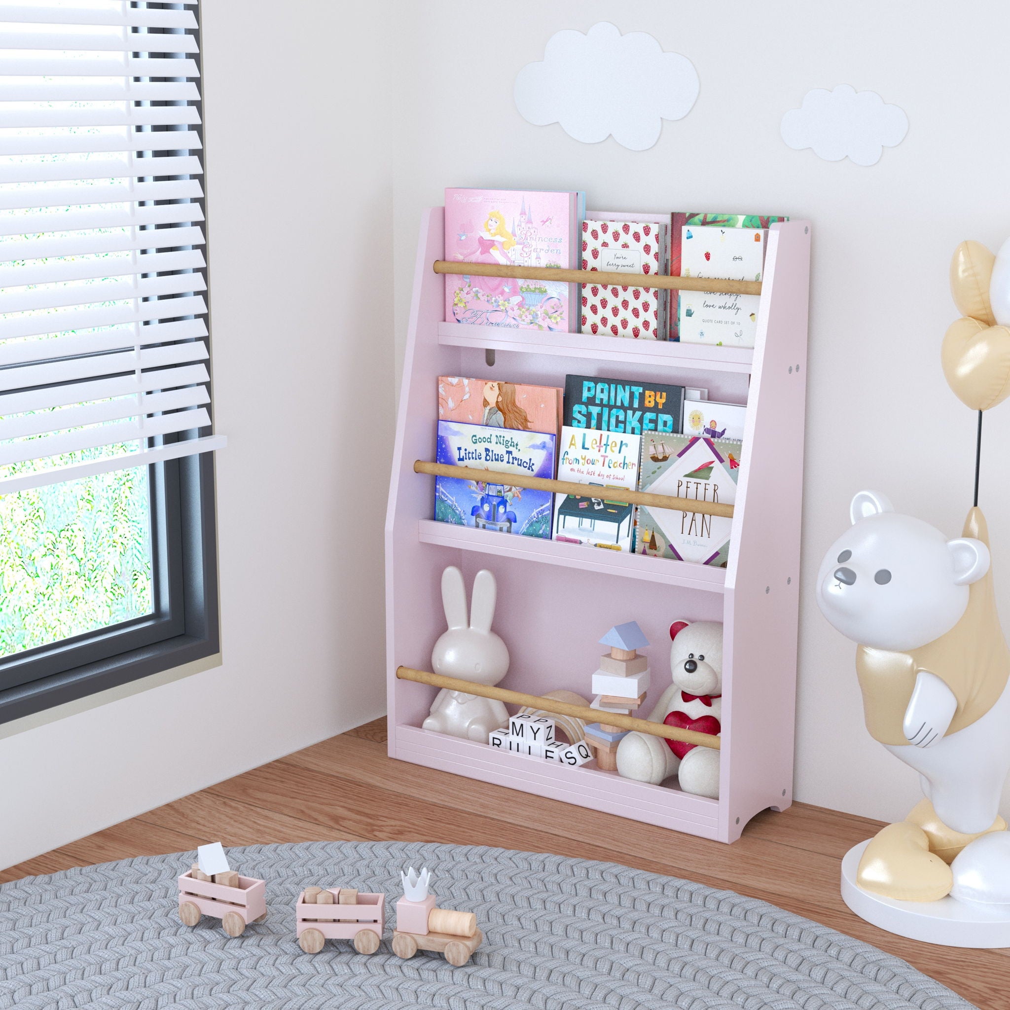 3 Tier Book Shelf, Compact Storage For Bedrooms