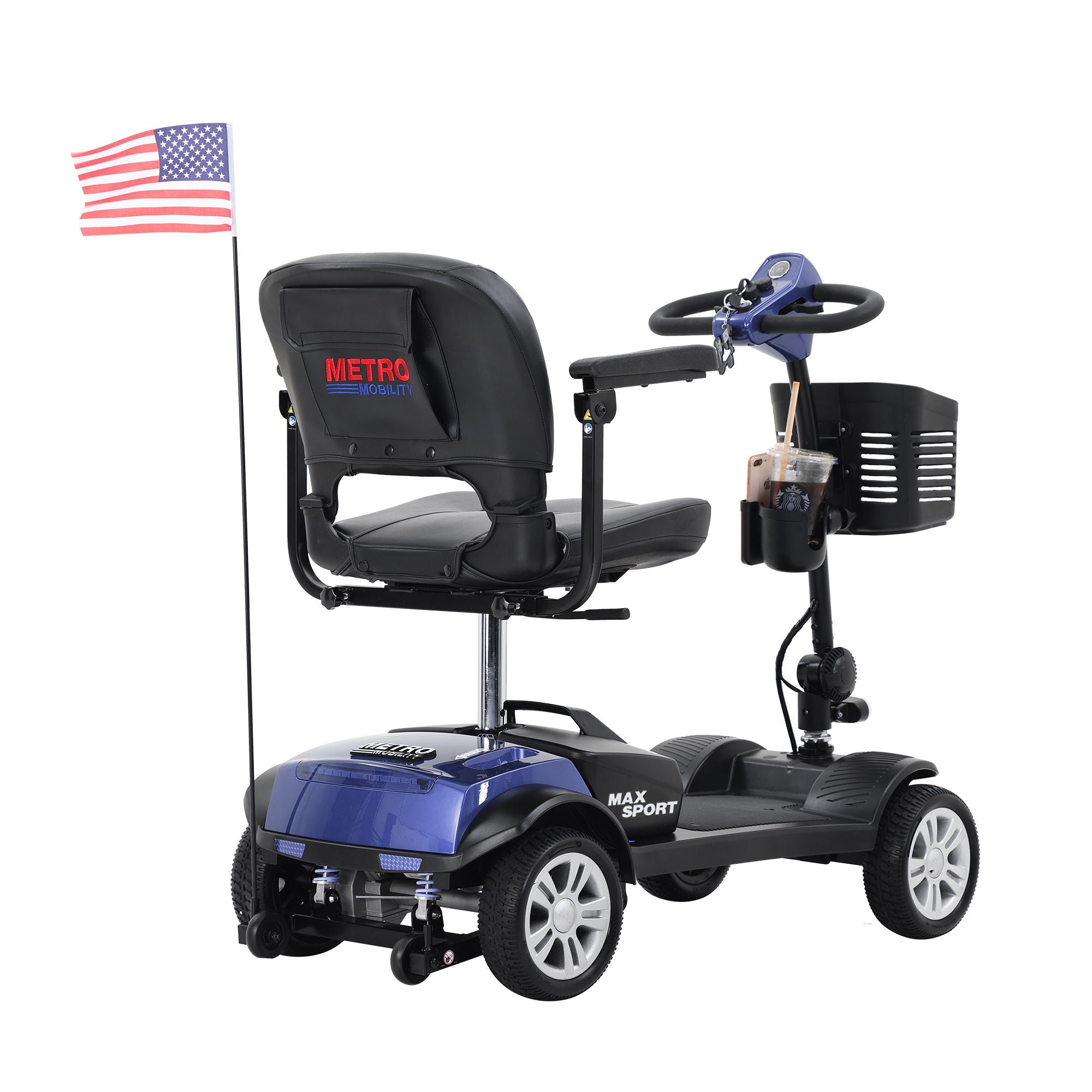 Max Sport - 4 Wheels Outdoor Compact Mobility Scooter With 2 Pieces X 12Ah Lead Acid Battery