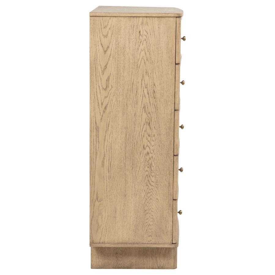Kailani - 5-Drawer Bedroom Chest Of Drawers - Beige Oak
