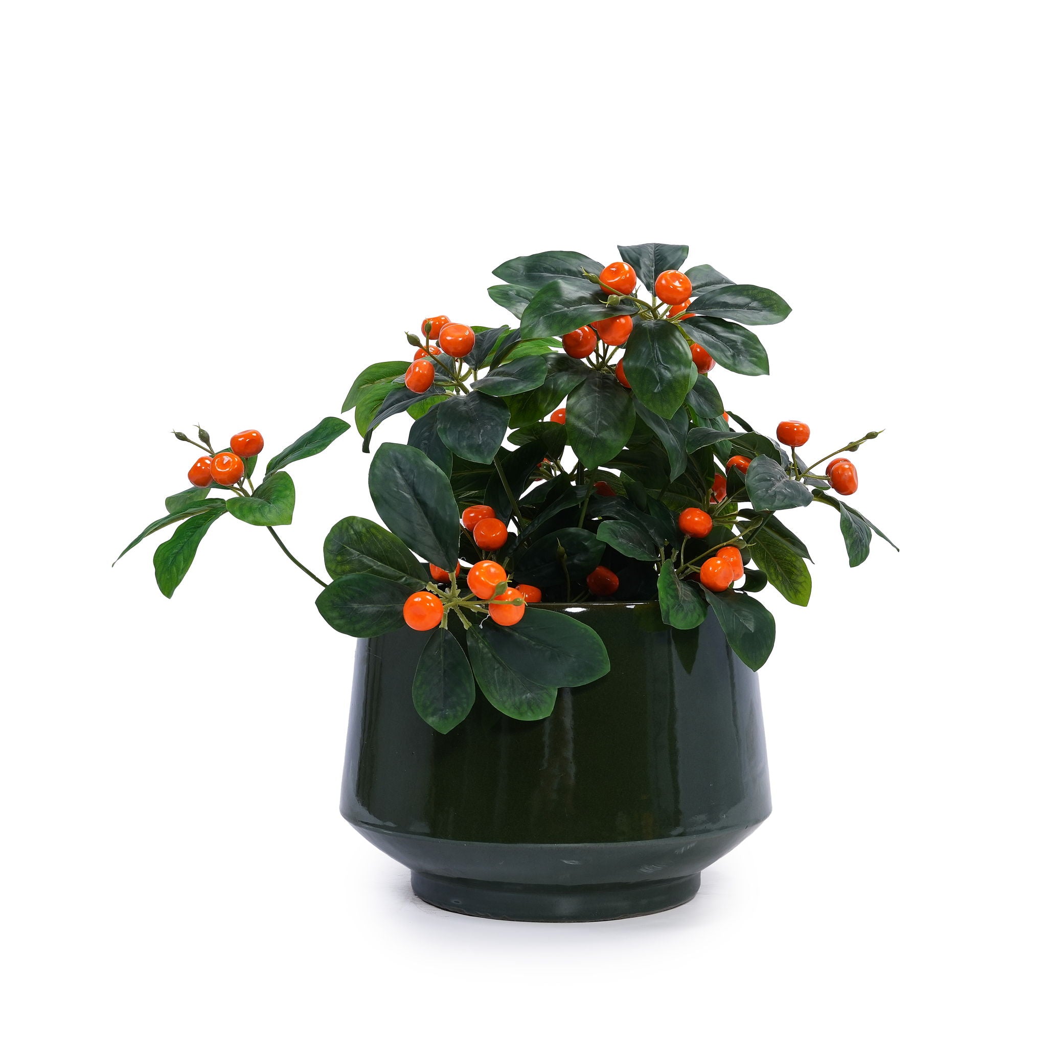 Ceramic Flowerpot, Planter For Patio, Garden, Windowsill (Set of 3) - Antique Green