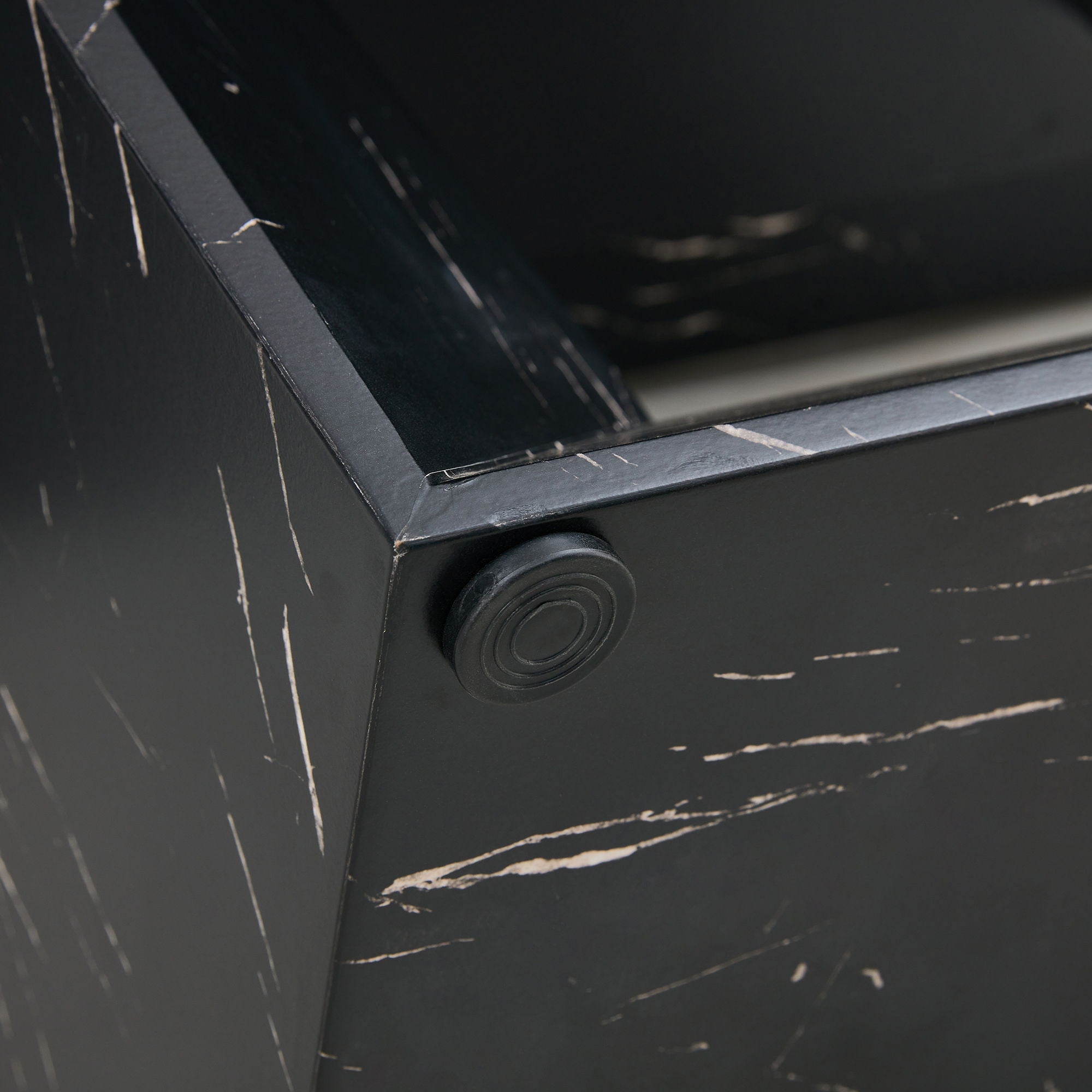 Modern Dining Table With Marbled Design For Luxurious Elegance - Black
