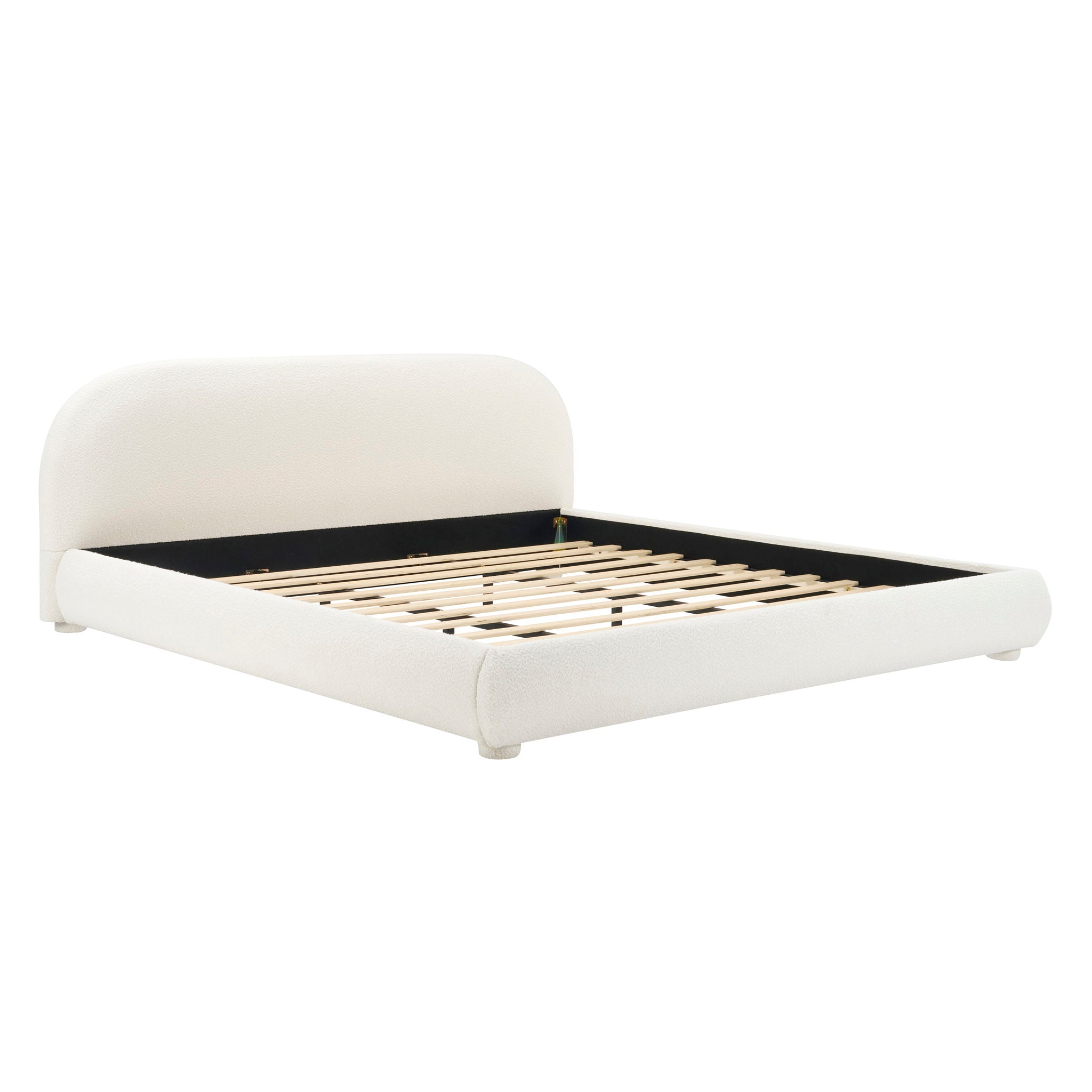 Upholstered Simple Modern Bedroom Bed With Curved Headboard