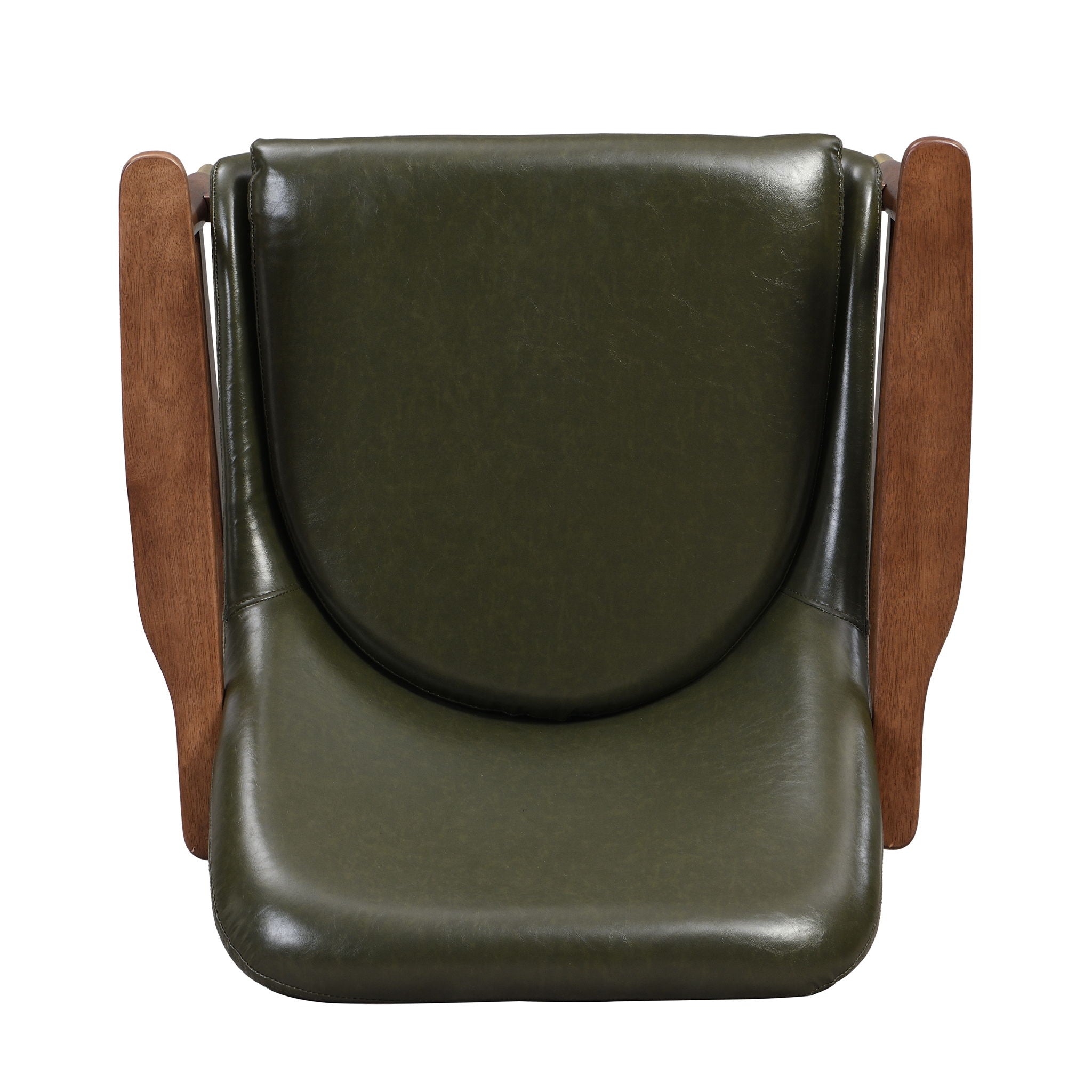 Mid - Century Accent Chair With Cushioned Seat, Brass Tipped Legs