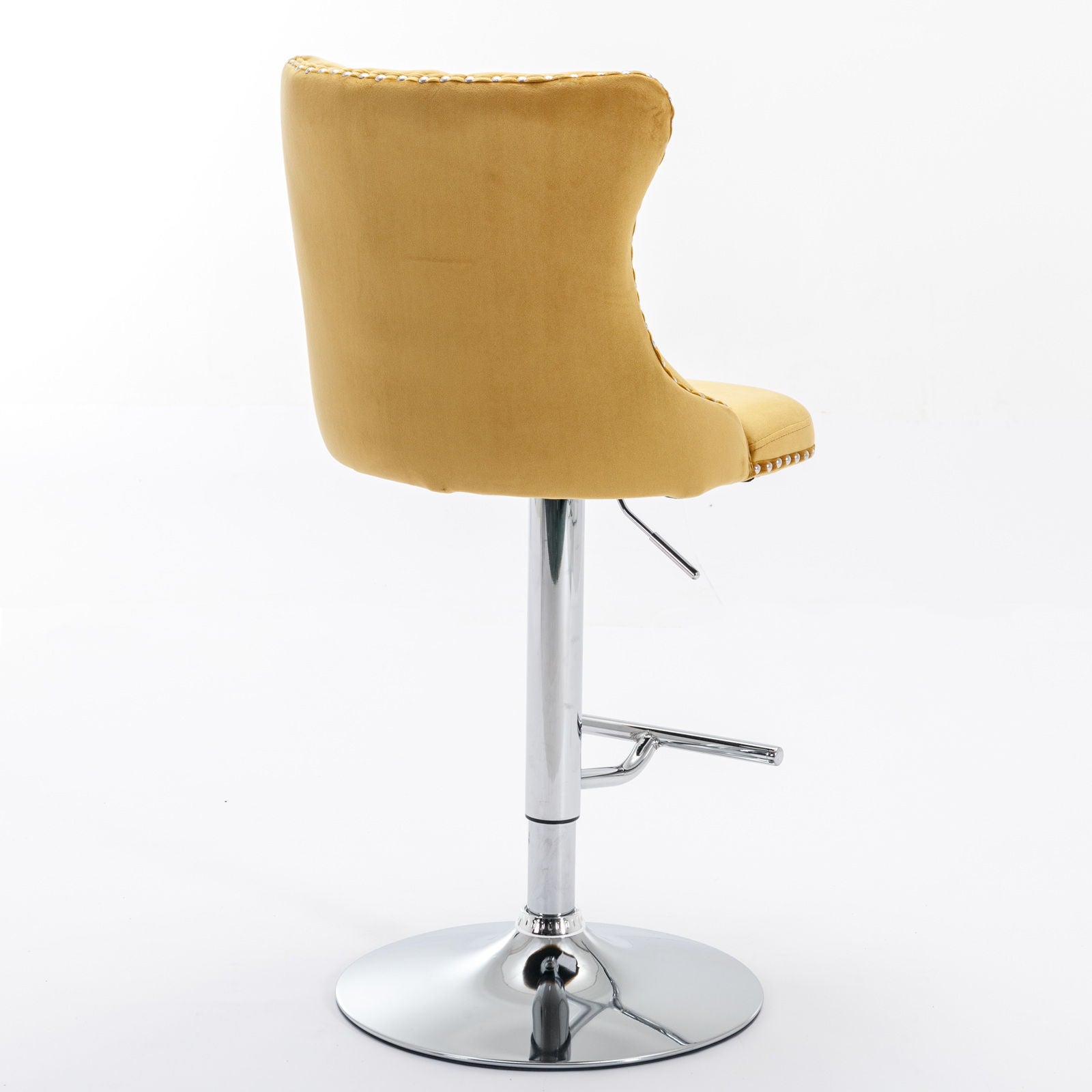 Swivel Barstools Adjusatble Seat Height From 25-33", Modern Upholstered Base Bar Stools With Backs Comfortable Tufted For Home Pub And Kitchen Island (Set of 2)