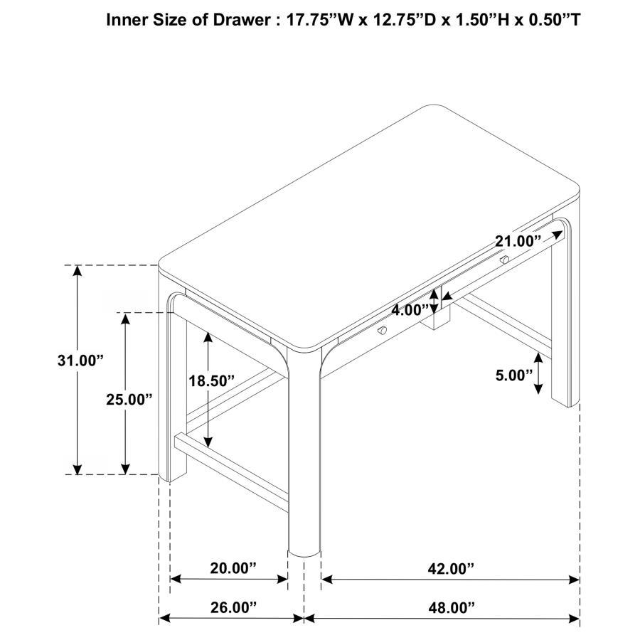 Solano - 2-Drawer Makeup Table Vanity Desk - Weathered Mango