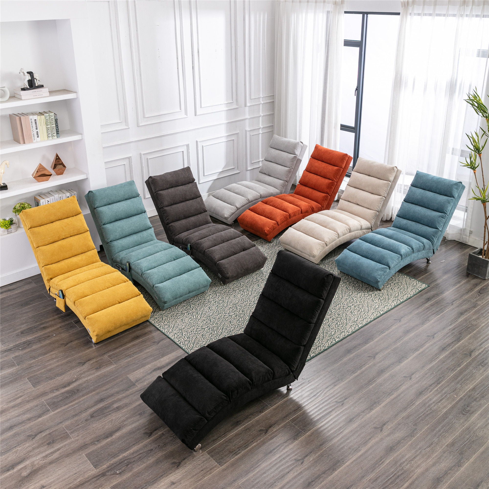 Massage Chaise Lounge Indoor With Remote Control, Ergonomic Electric Massage Lounger