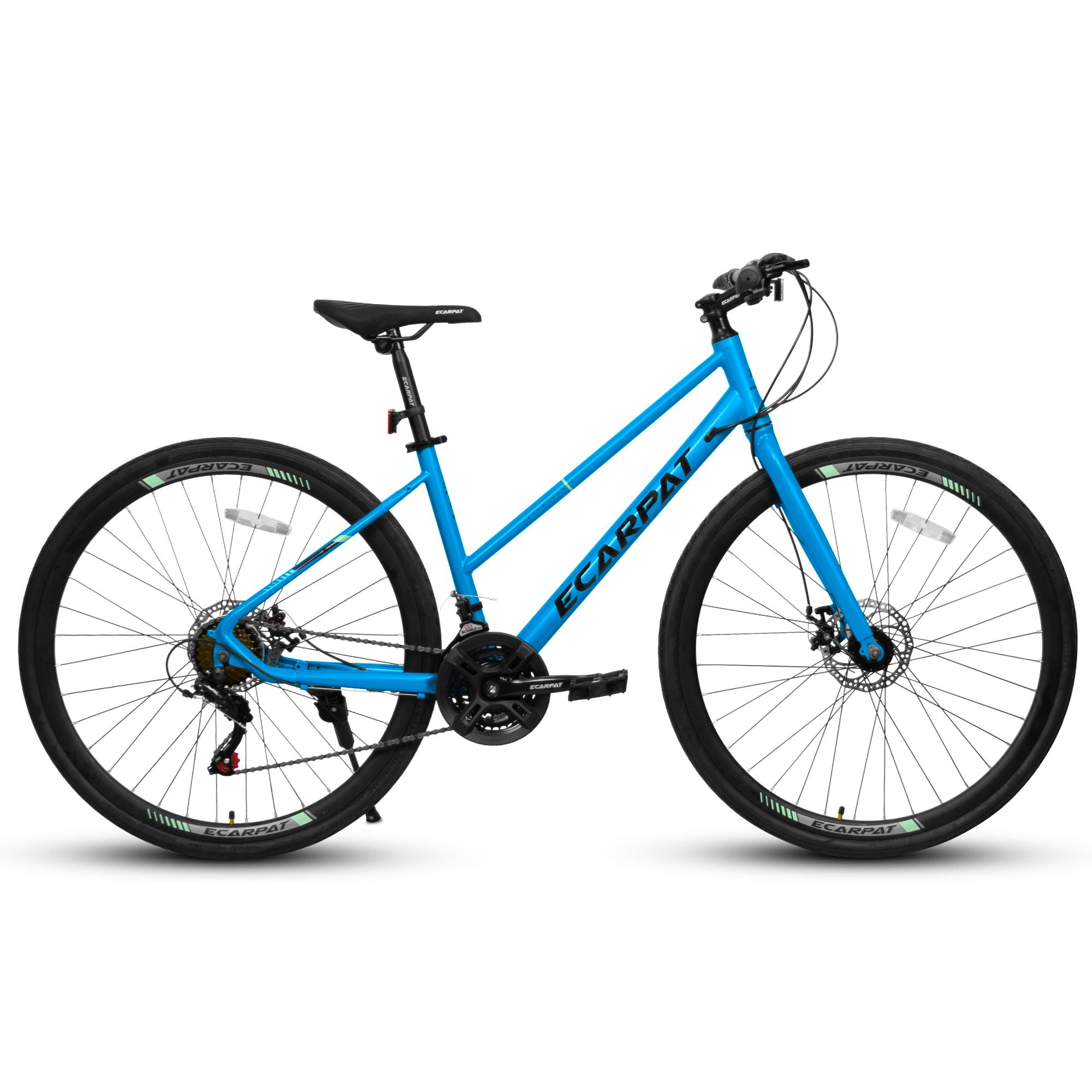 A28250 Road Bike With Aluminum Alloy Wheels, 21 Speed Gear System, Disc Brakes, Wide Tires