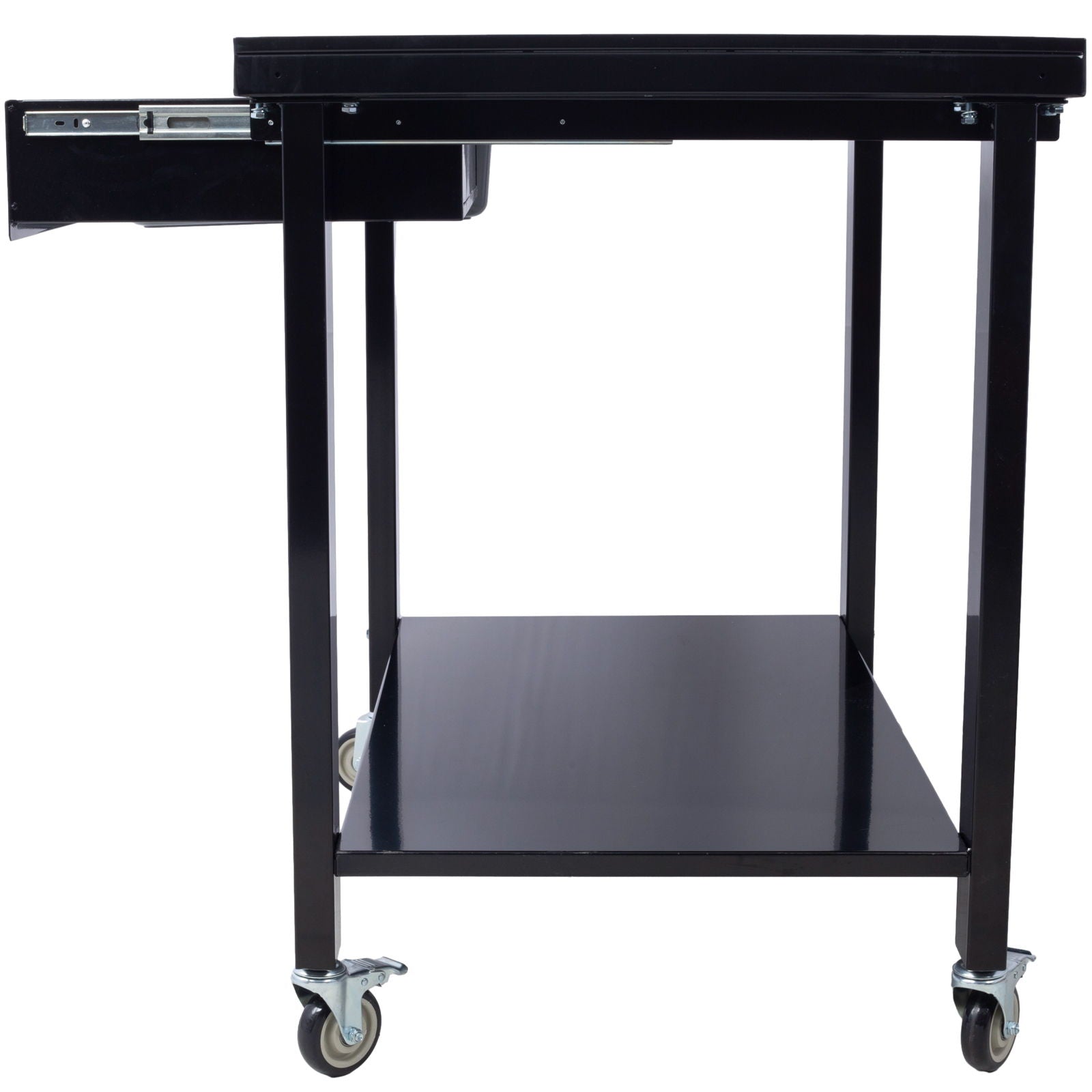 Transmission Teardown Work Station 1 / 2 Ton Capacity Sloping Drain Table Locking Drawer Removable Drain Basin Full-Width Lower Shelf Four 4" Caster Wheels