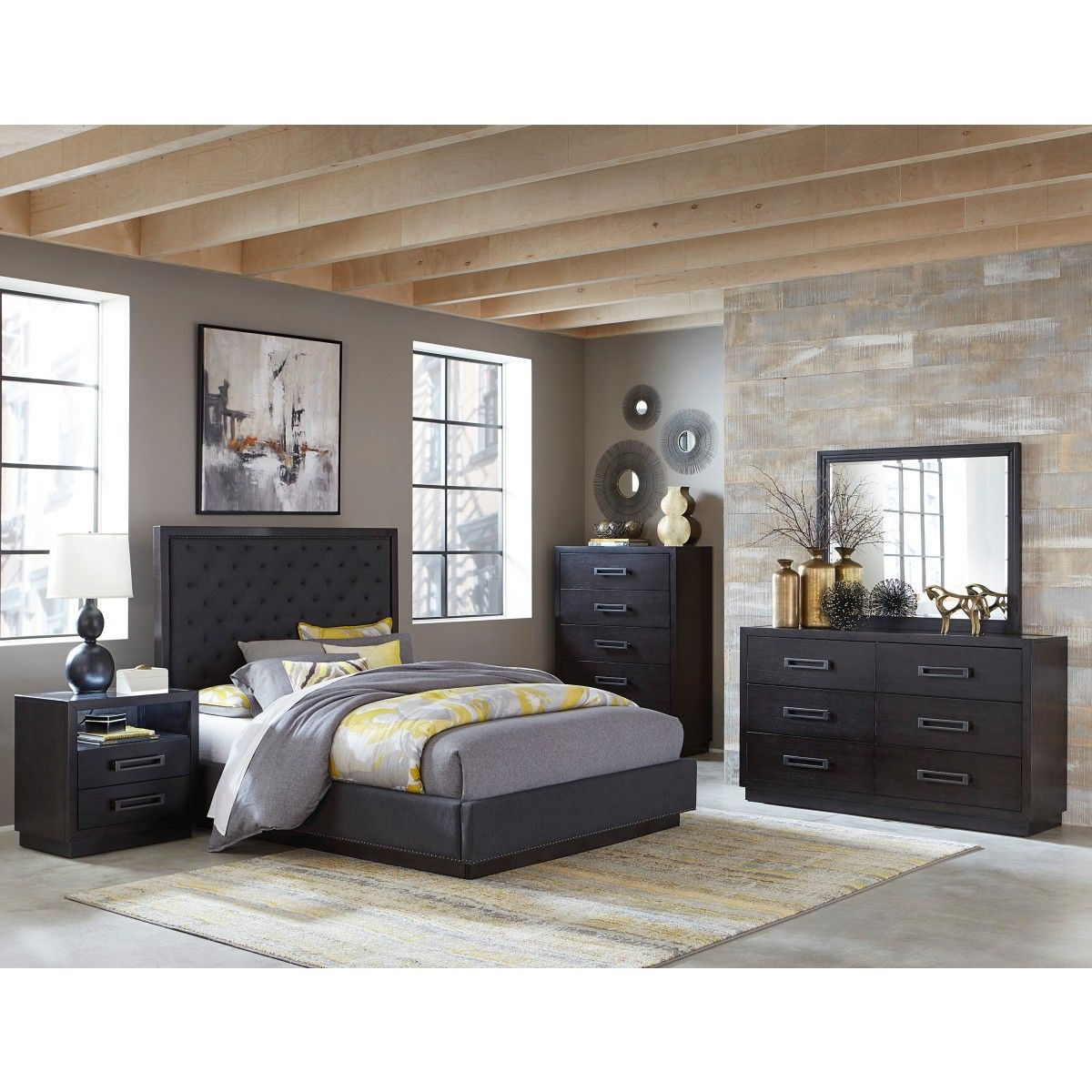 Larchmont - Nightstand, LED Lighting - Dark Brown