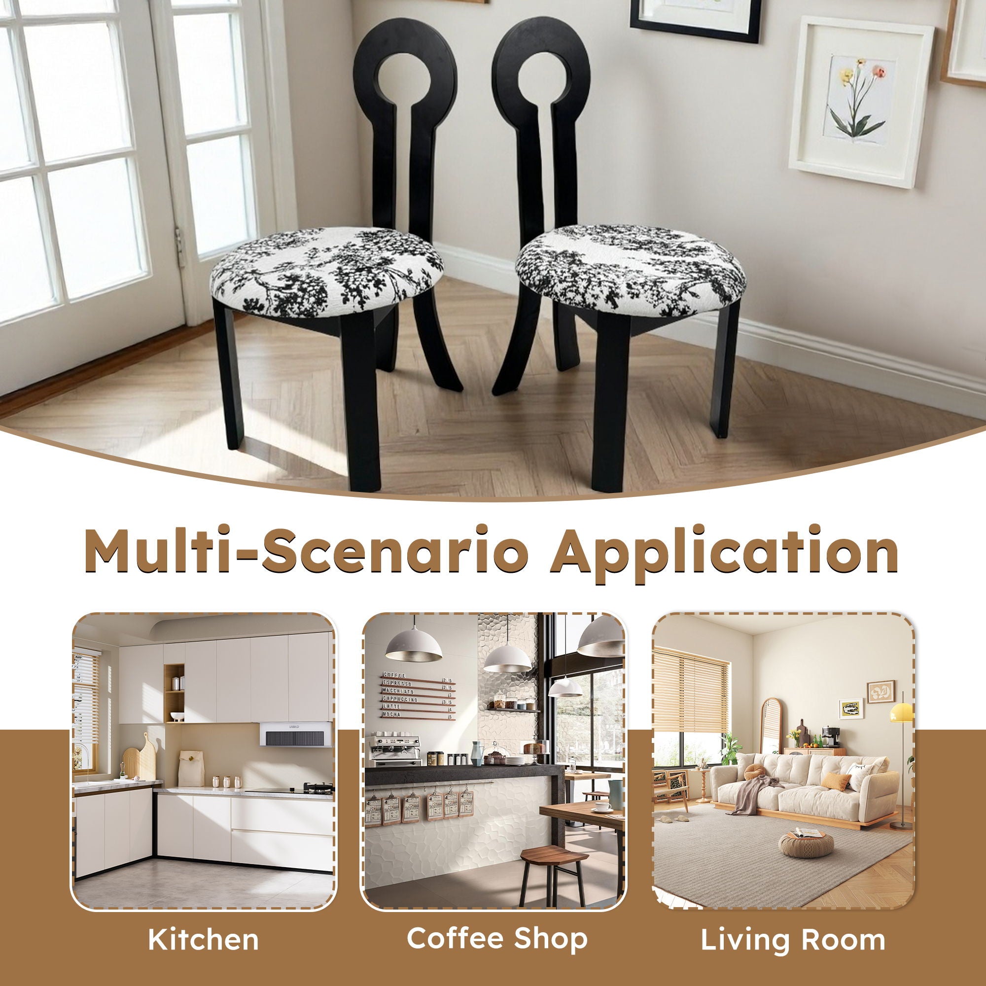 Key Design, Dining Chairs (Set of 2) - White / Black