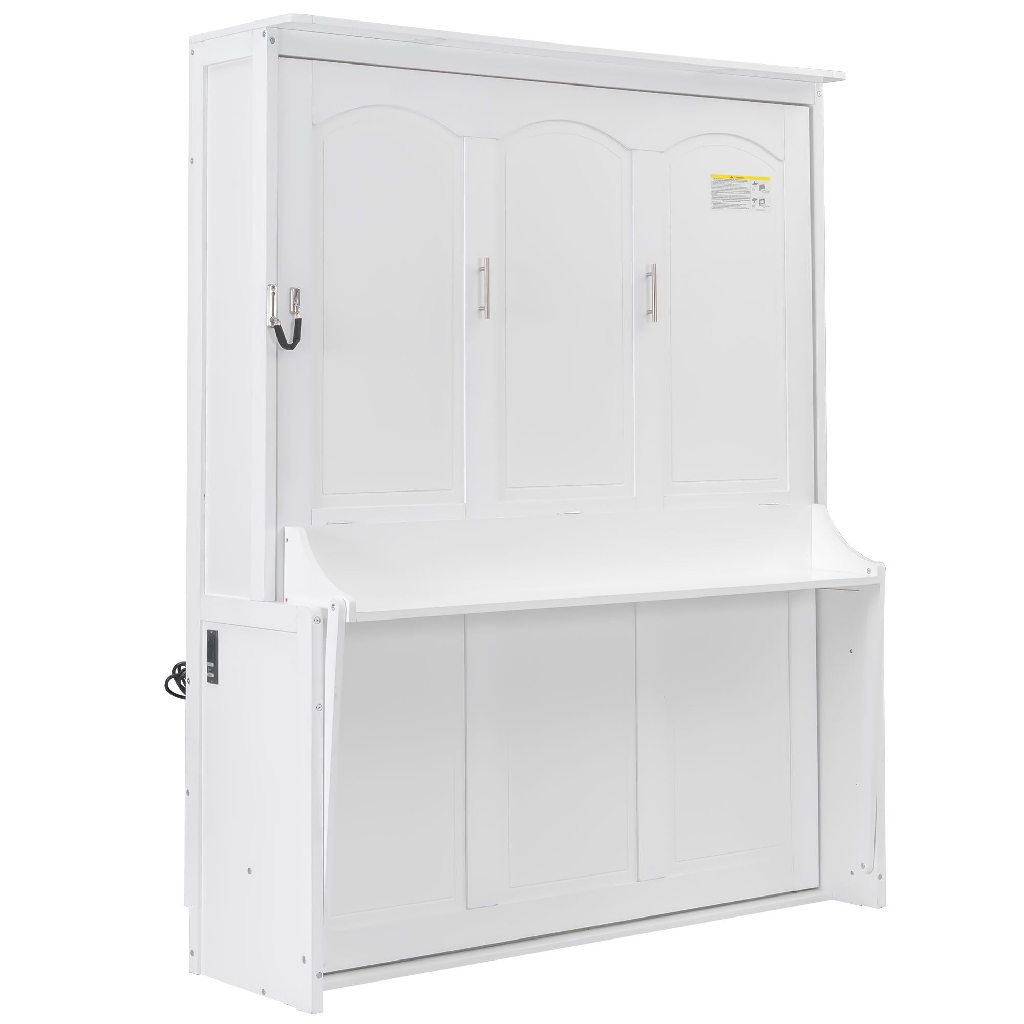 Murphy Bed With Desk, LED Lights And USB Charging Station