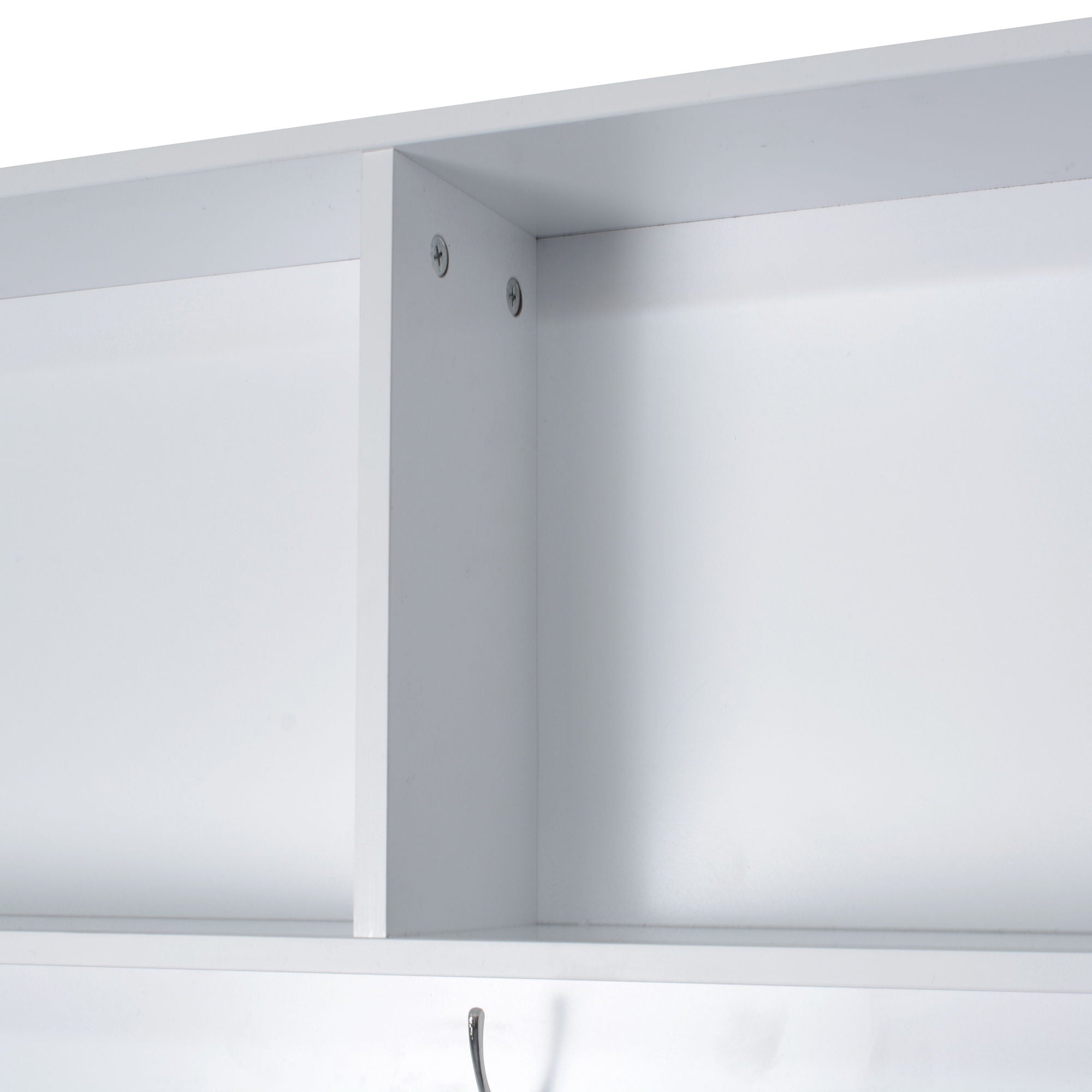 Entryway Bench With Coat Rack, 3 In 1 Design And Adjustable Shelves