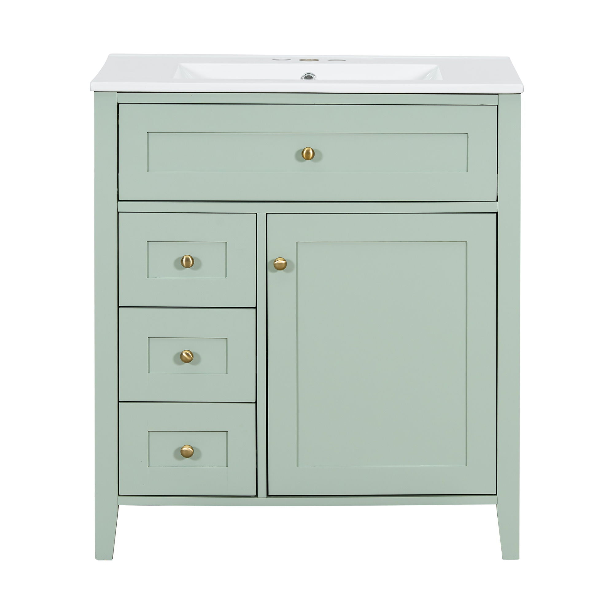 Bathroom Vanity With Sink, 3 Drawers And Adjustable Shelf, Freestanding Storage Unit