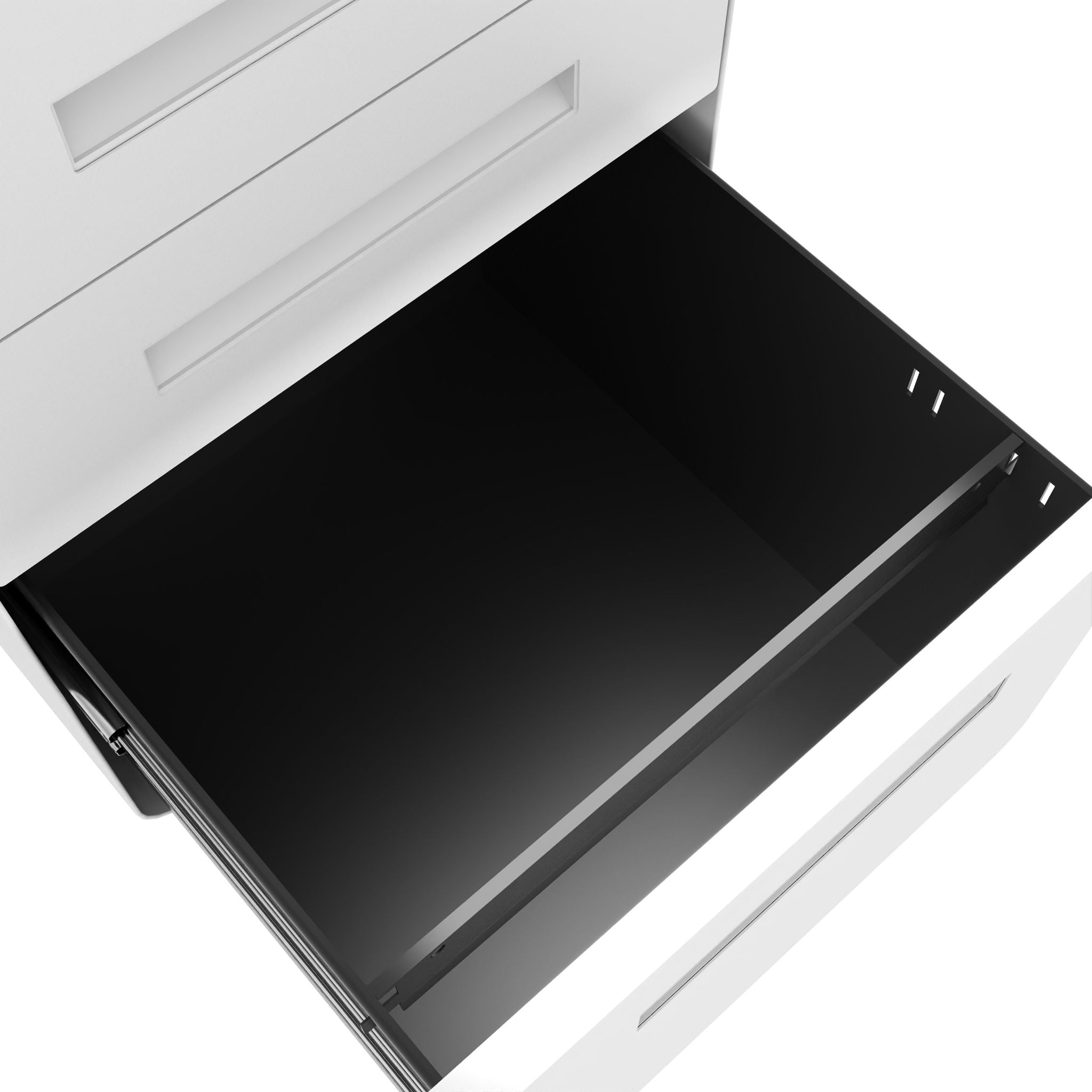 3-Drawer Mobile File Cabinet With Lock, On Wheels, Two Shallow & One Deep Drawer For Office/Home, Fully Assembled - White