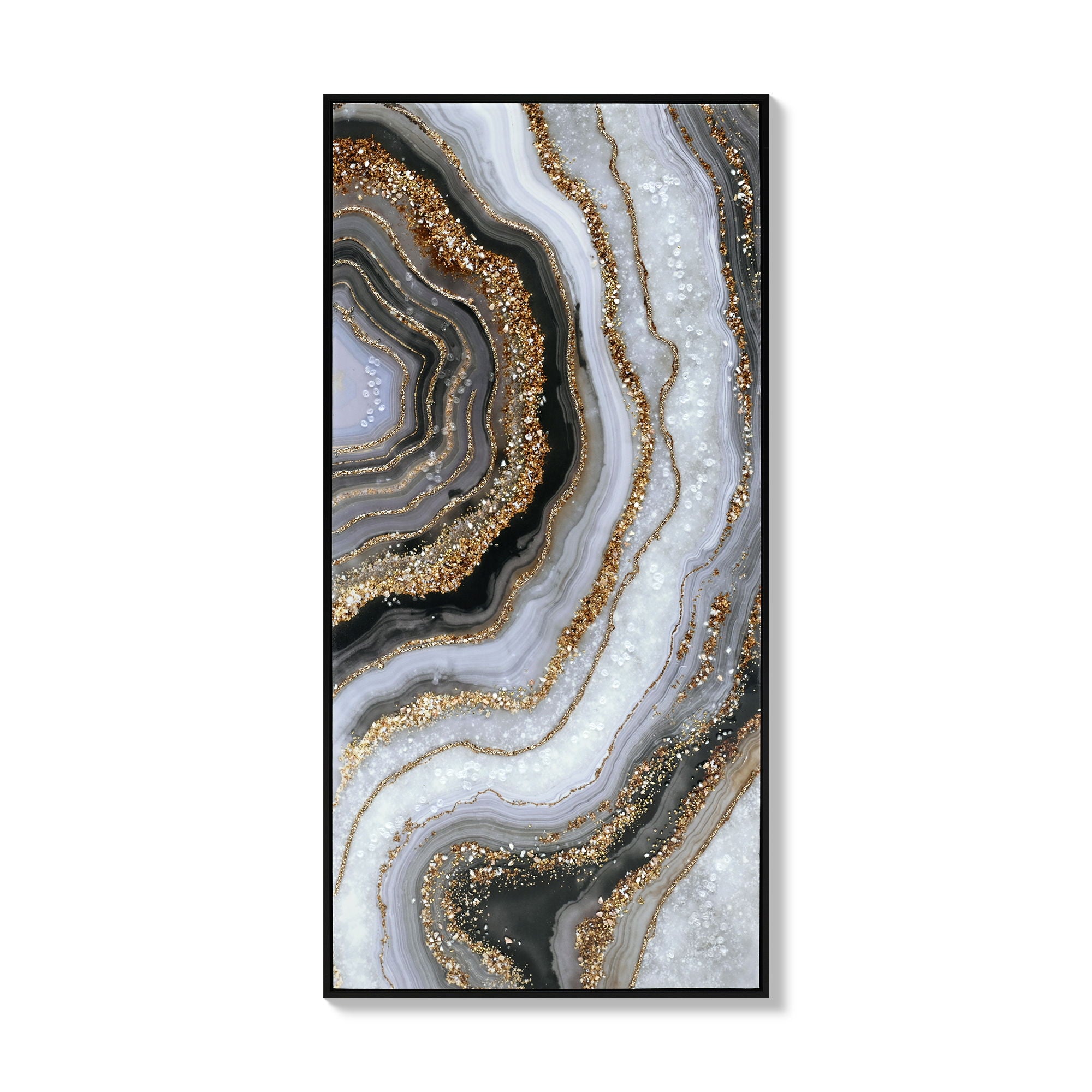 Canvas Painting Wall Art Framed, Artwork Decor, Picture Marble Print Paintings For Living Room - Frosted Glass / Gold