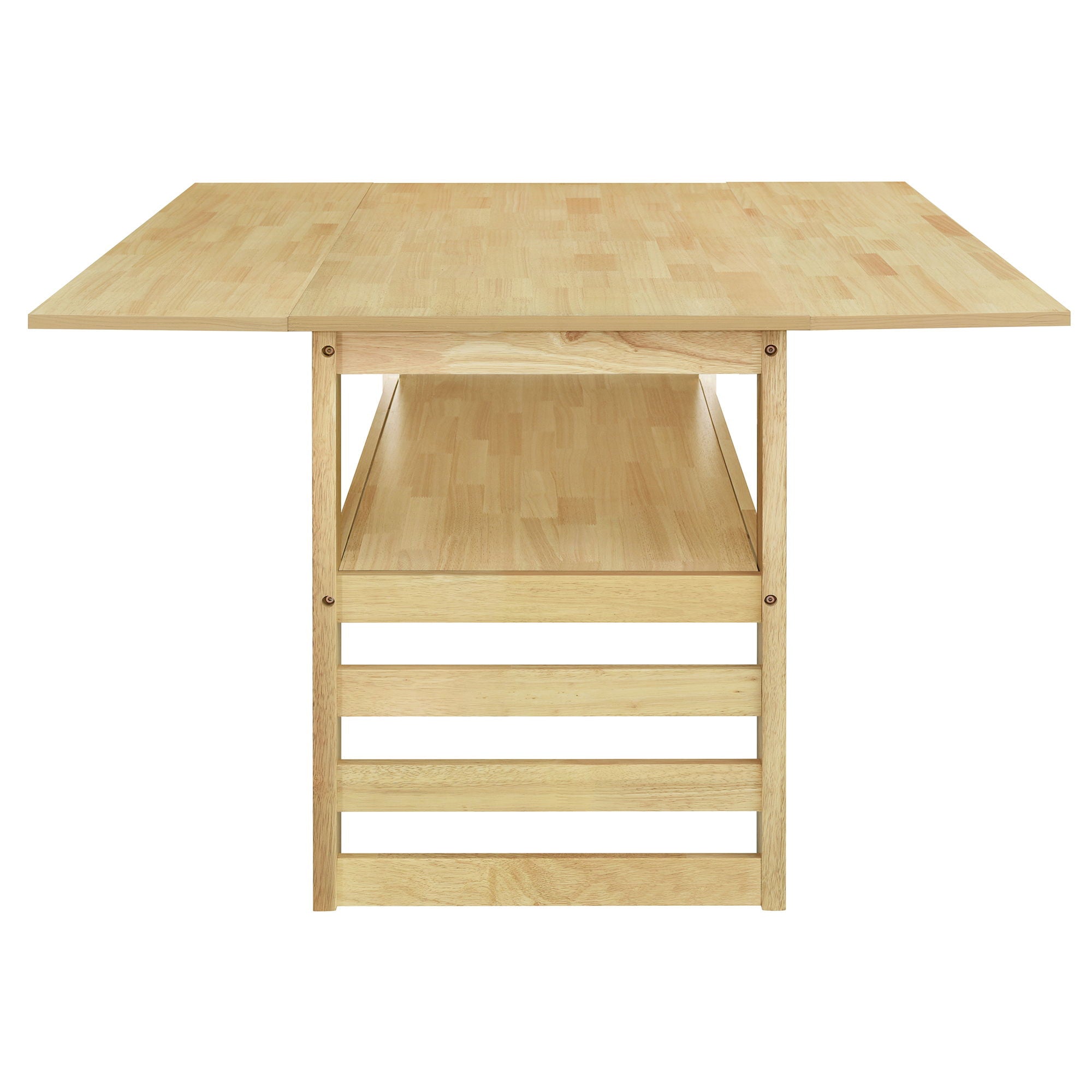 5 Piece Extendable Wood Square Dining Table Set With 2 Drop Leaves