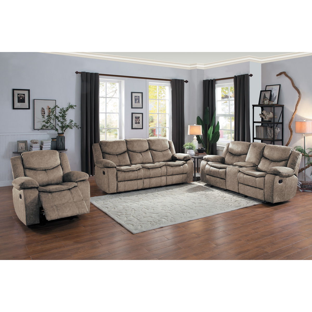 Bastrop - Double Glider Reclining Loveseat With Center Console