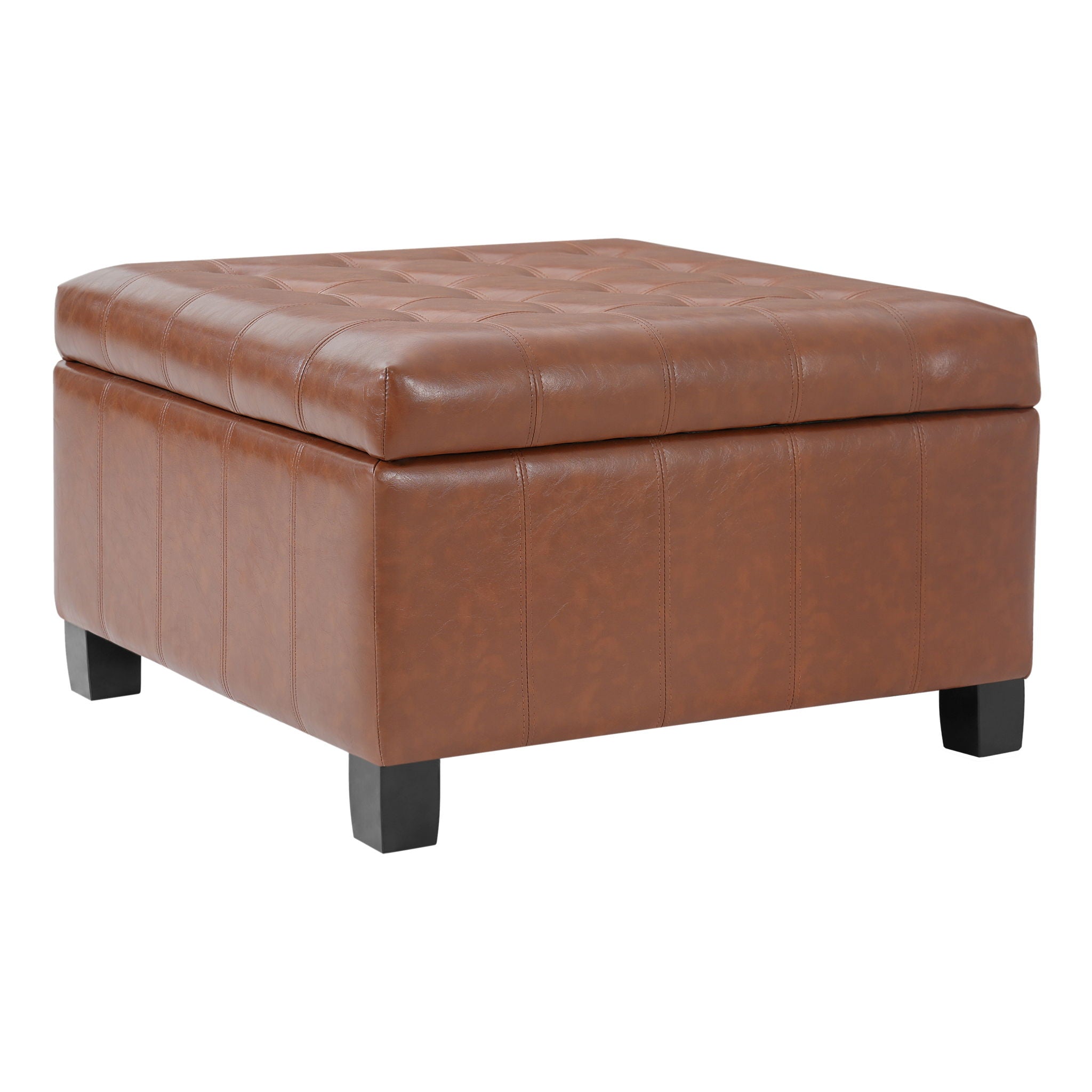 Square Tufted Indoor Ottoman With Lift-Top Storage