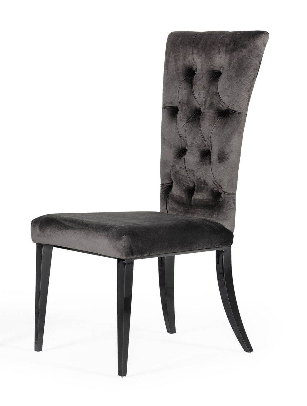 Modrest Darley - Modern Grey Velvet Dining Chair Set of 2
