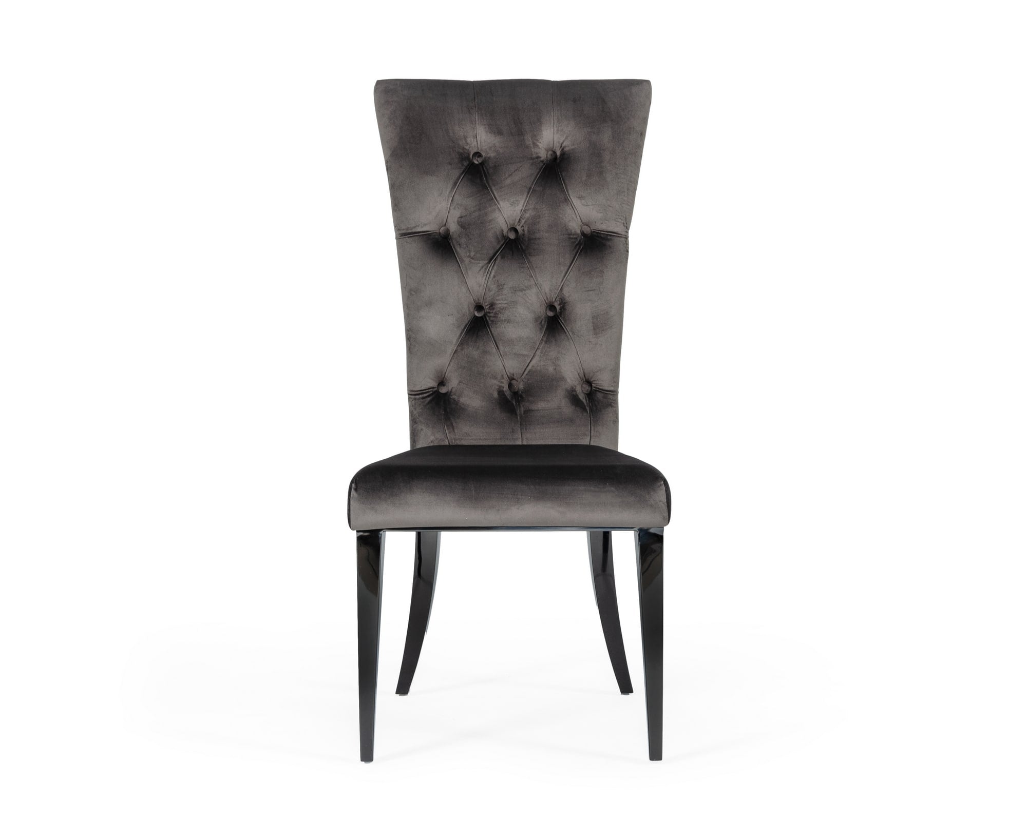 Modrest Darley - Modern Grey Velvet Dining Chair Set of 2