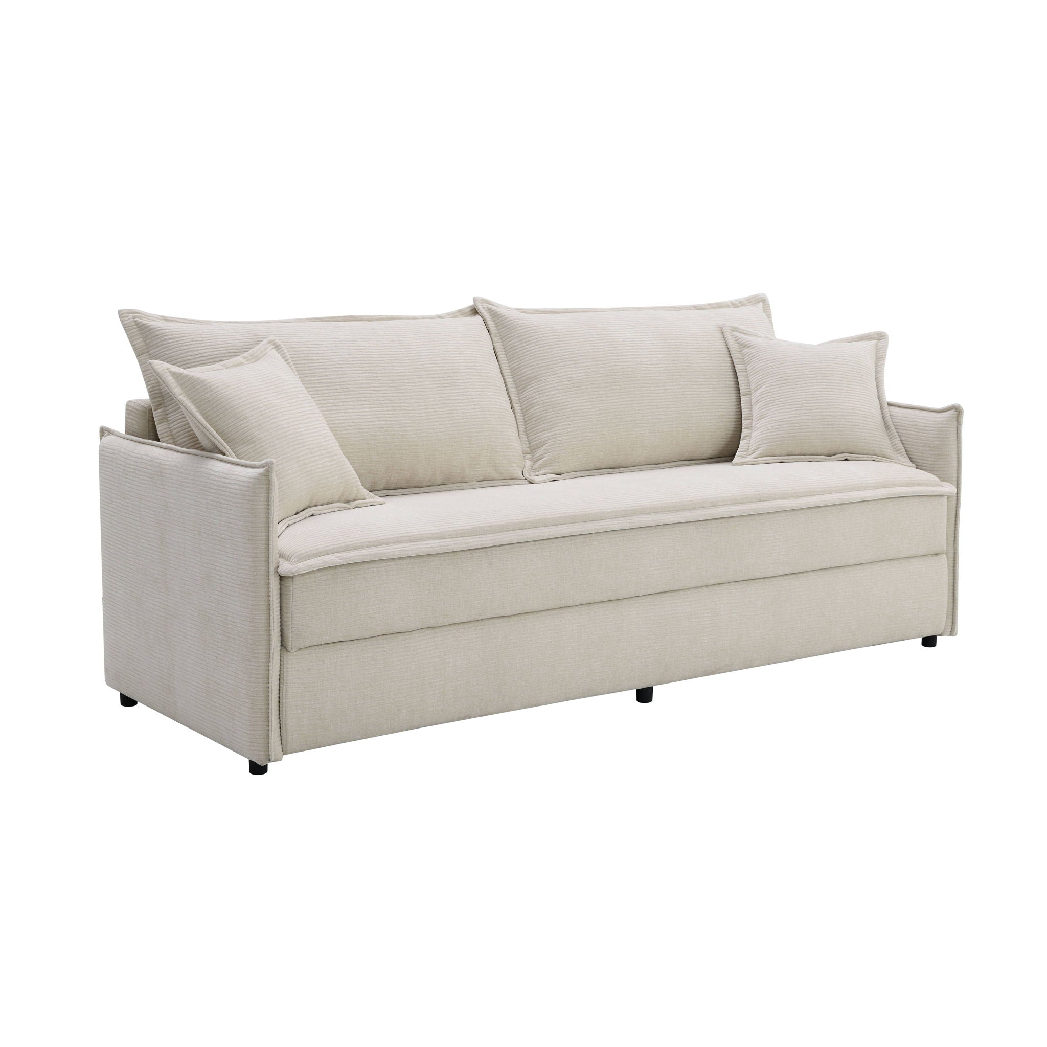 Elisea - Sleeper Sectional Sofa With 2 Toss Pillows - Beige
