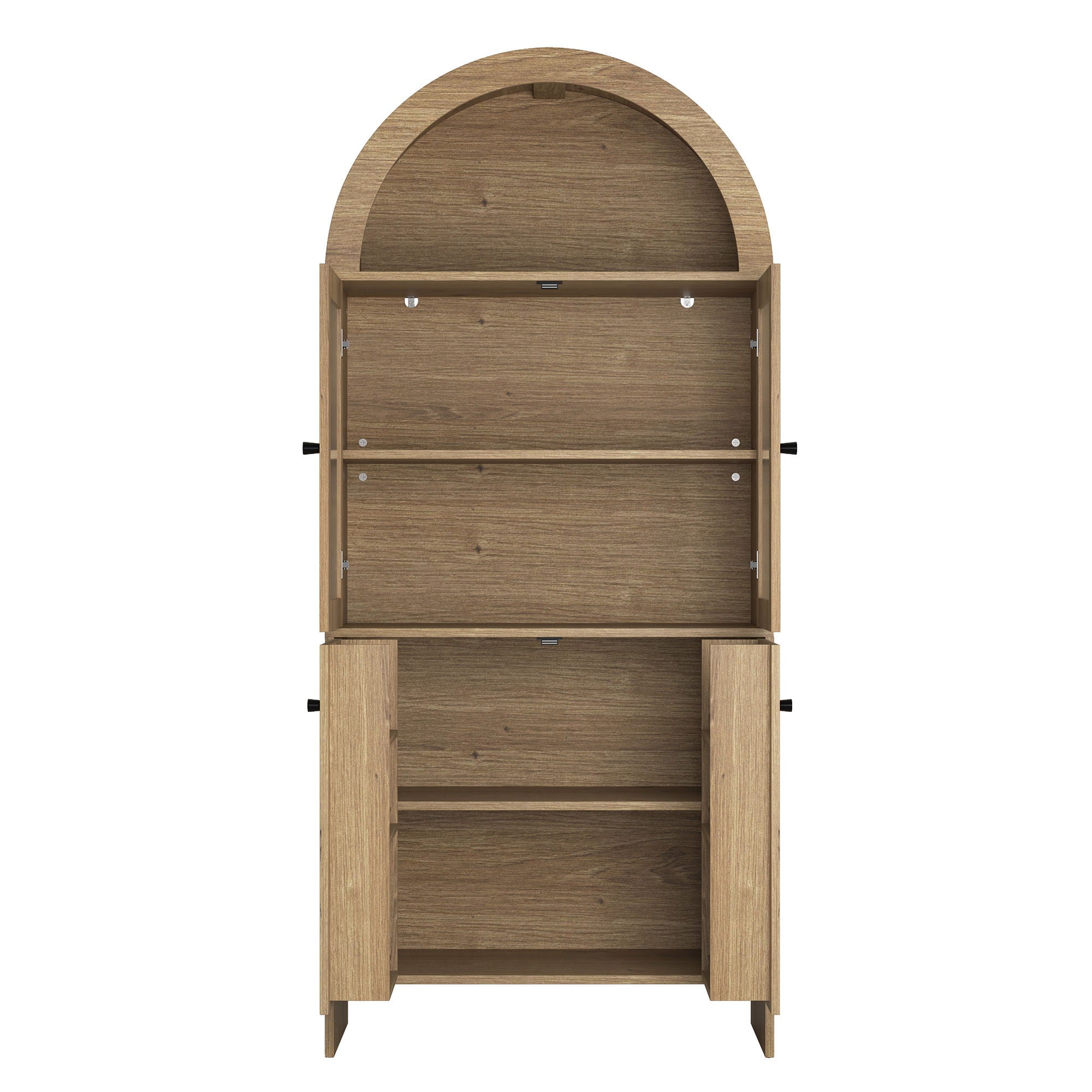 Modern Tech Inspired Dome Cabinet With LED Lighting