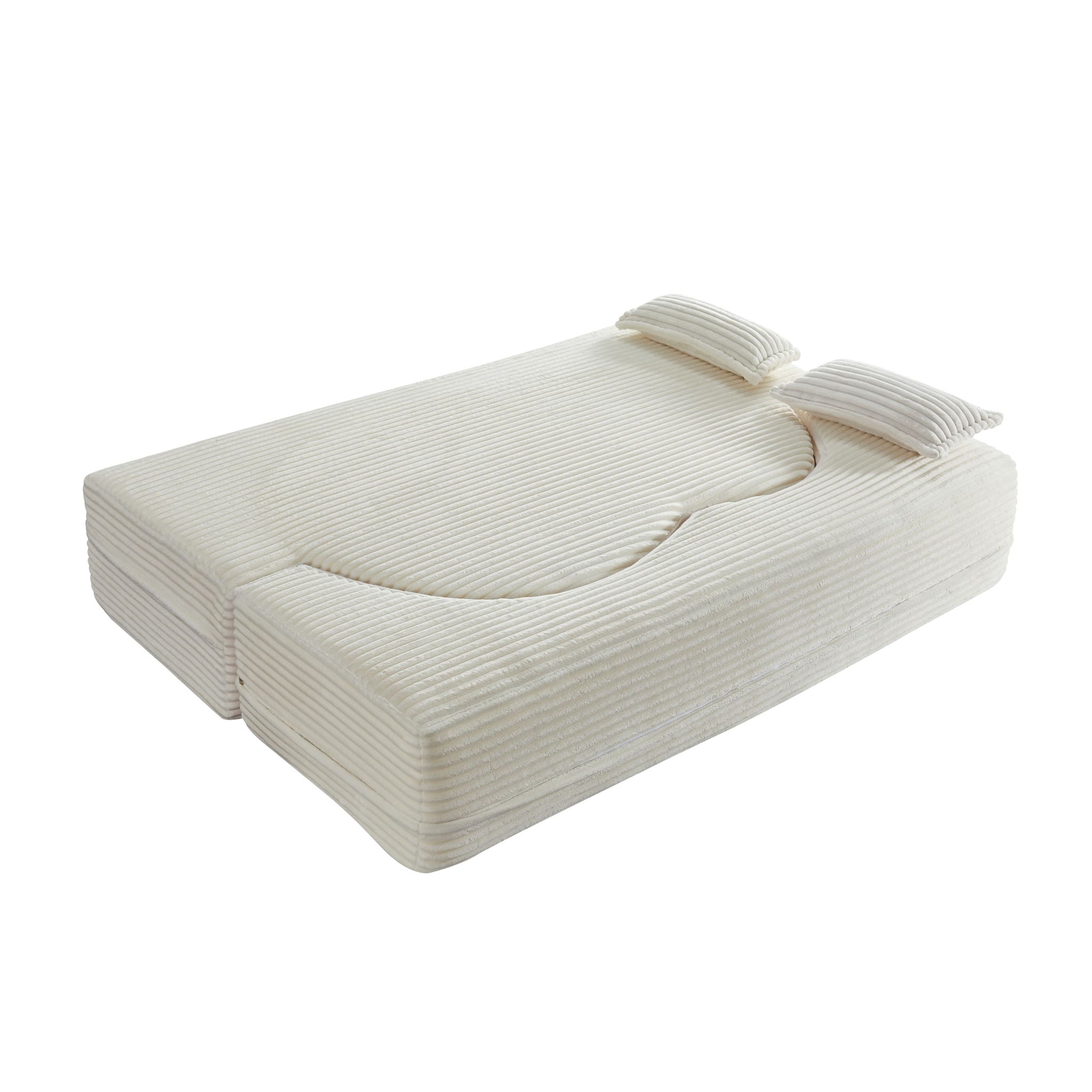 Floor Convertible Sleeper Sofa Bed With 2 Pillows