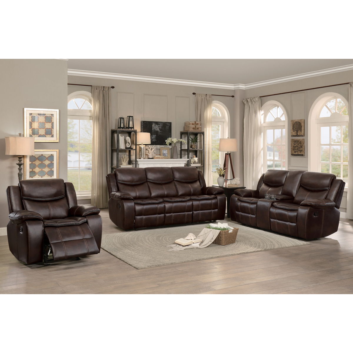 Bastrop - Double Glider Reclining Loveseat With Center Console