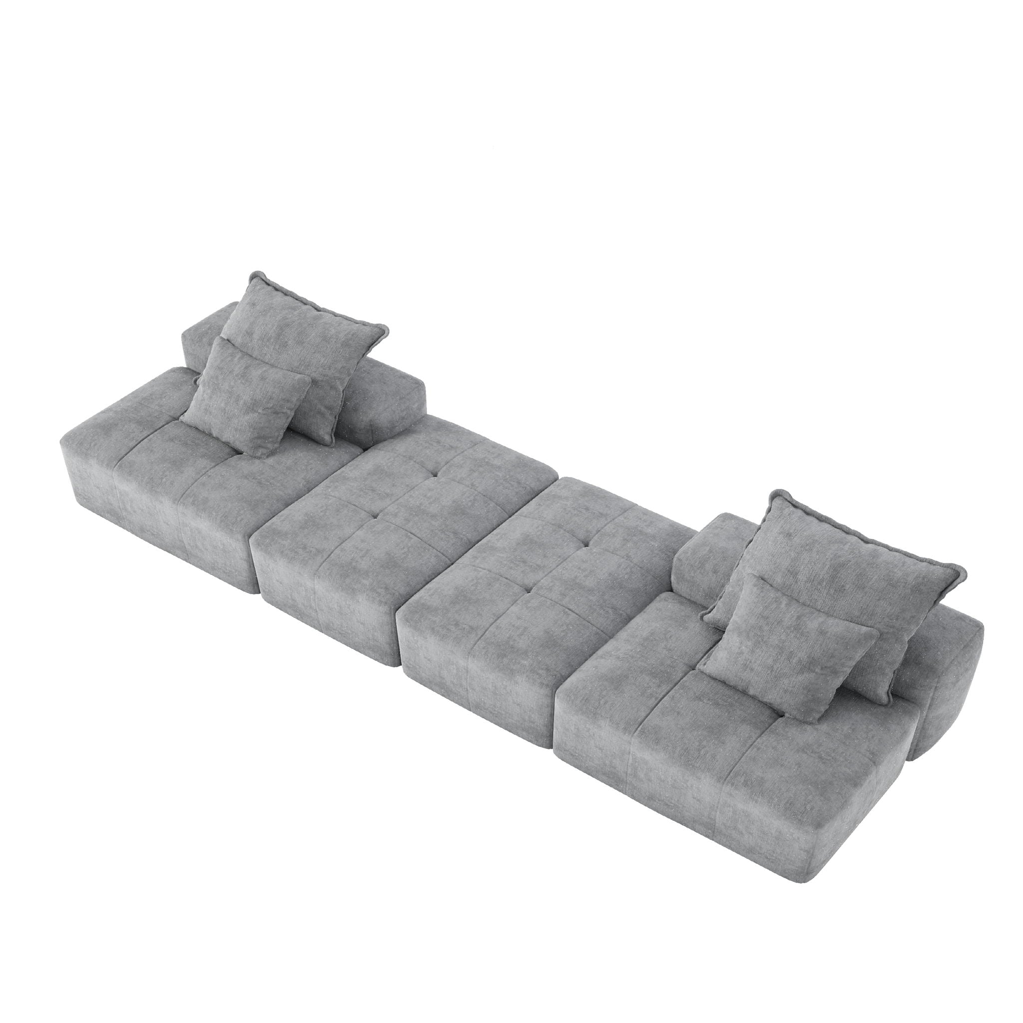 Modern Oversized Diy Combination Modular Sectional Sofa With Pillows