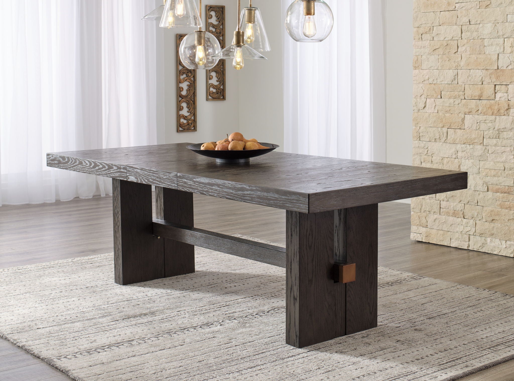 Burkhaus - Rectangular Dining Room Extension Table - Dark Brown