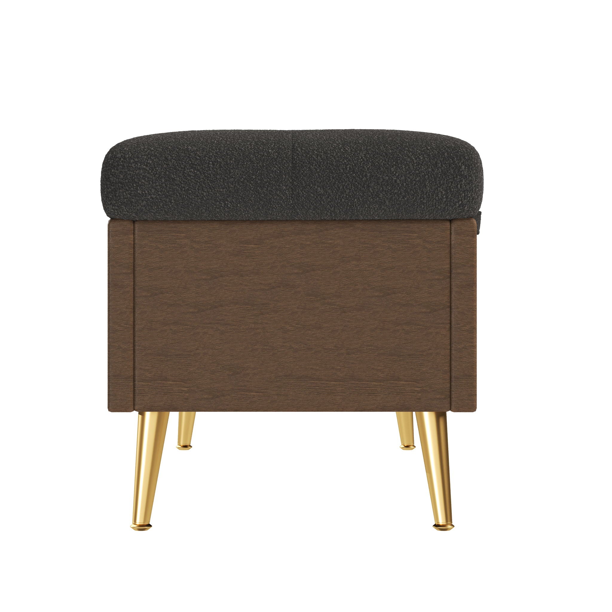 Modern Tufted Storage Ottoman Bench With Metal Legs